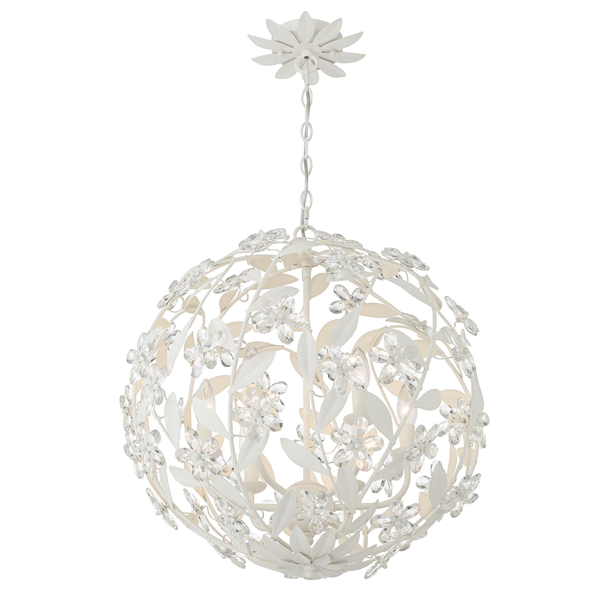 Shown in Matte White finish and Hand Cut crystal