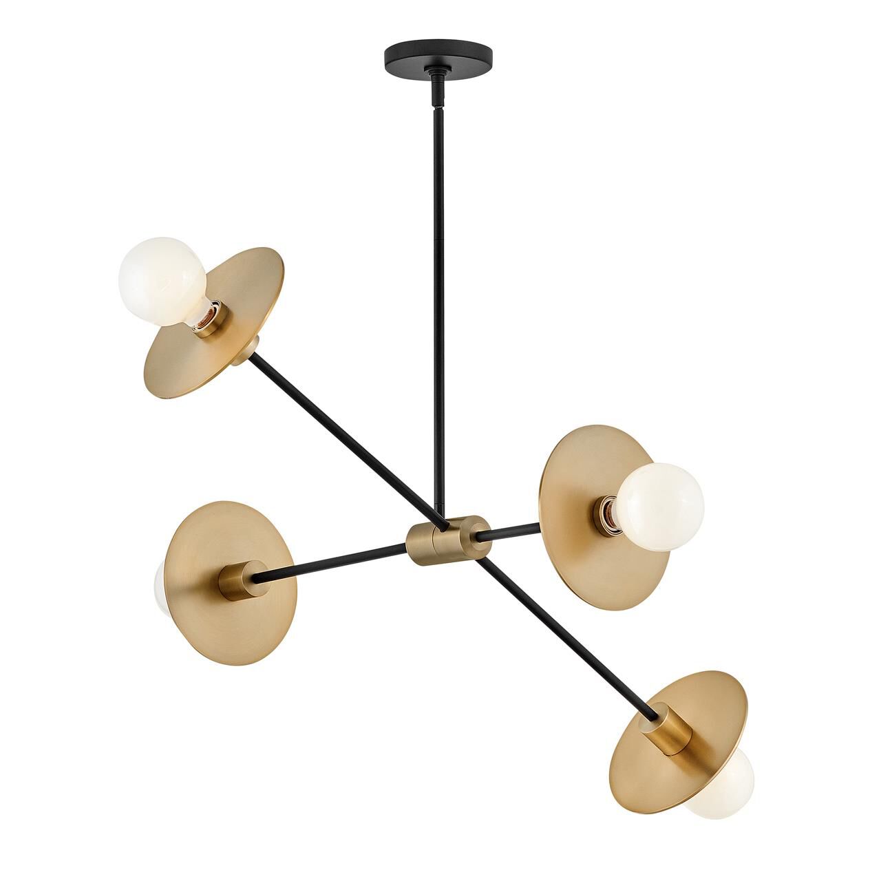 Shown in Lacquered Brass finish and Black accent