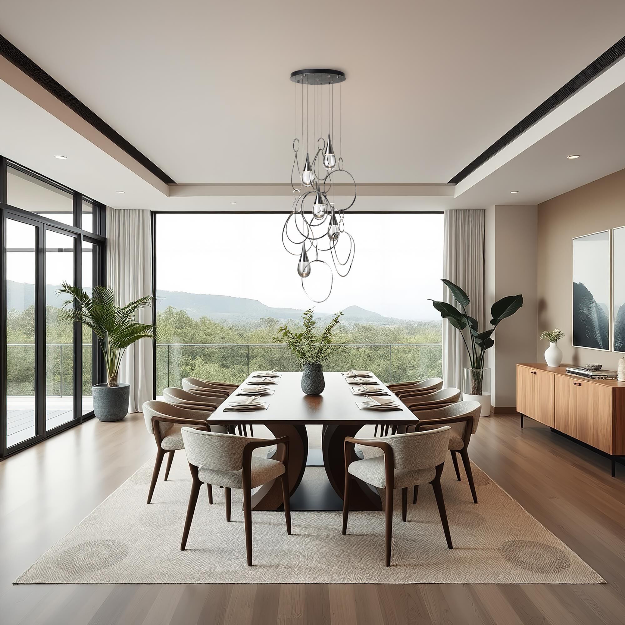 Lyric 31 Inch Multi Light Pendant by Hubbardton Forge