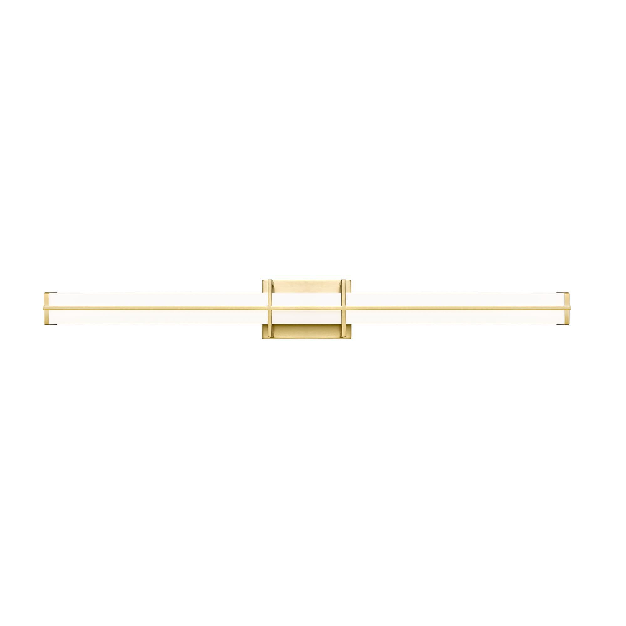 Shown in Modern Gold finish and Frosted glass and Frosted shade
