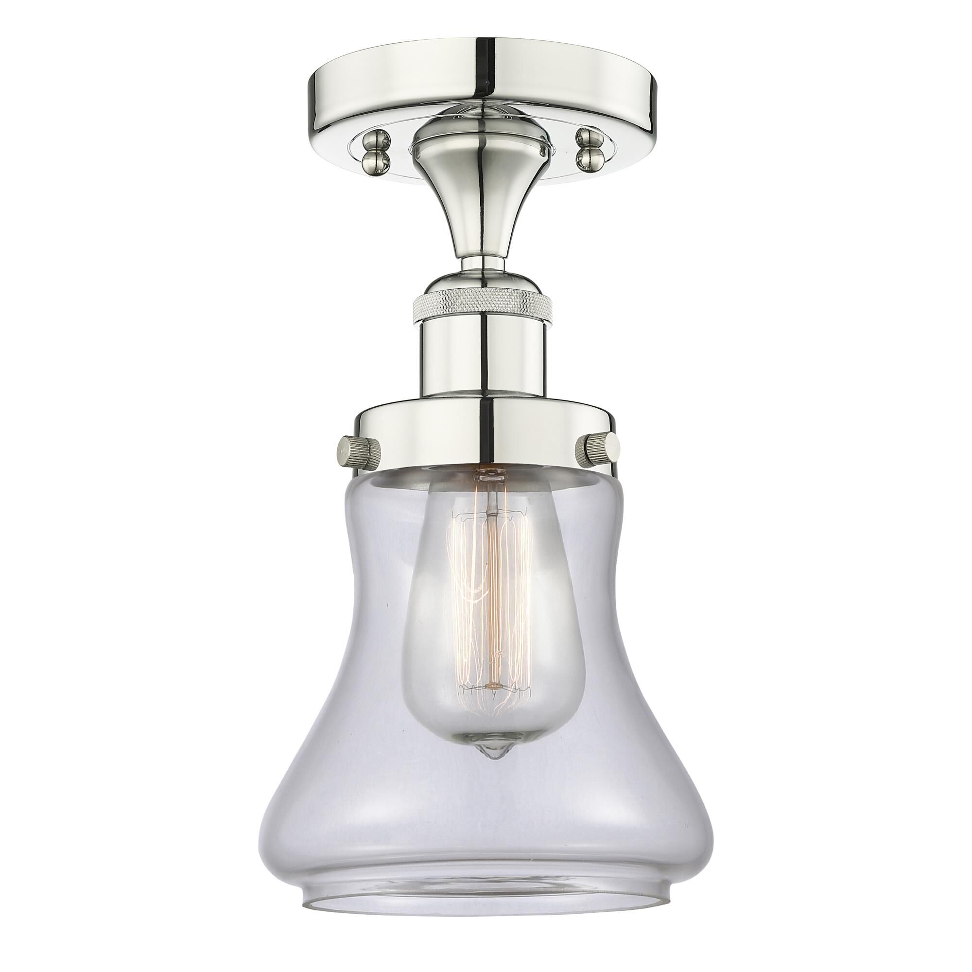 Shown in Polished Nickel finish and Clear glass