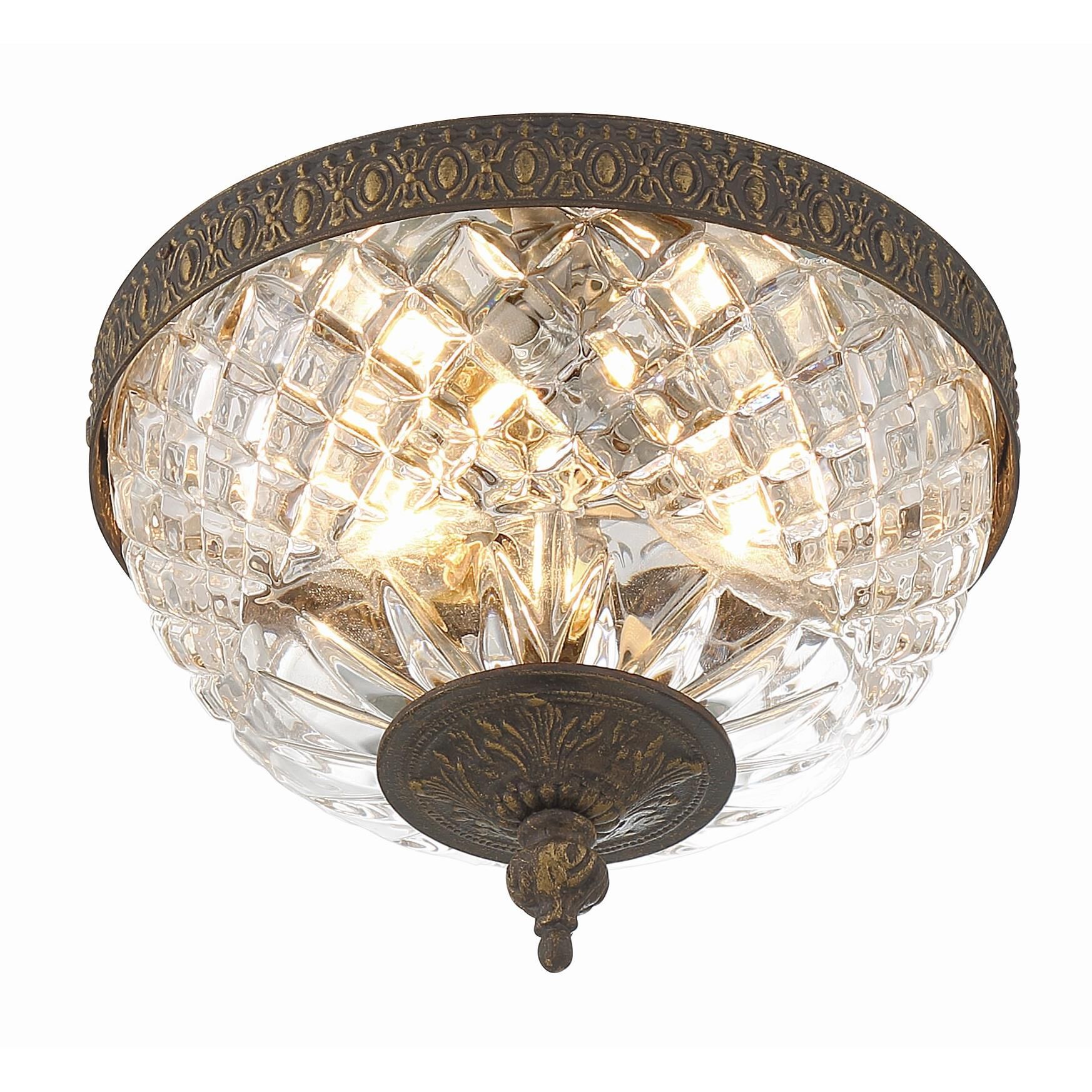 Ceiling Mount 8 Inch 2 Light Flush Mount by Crystorama