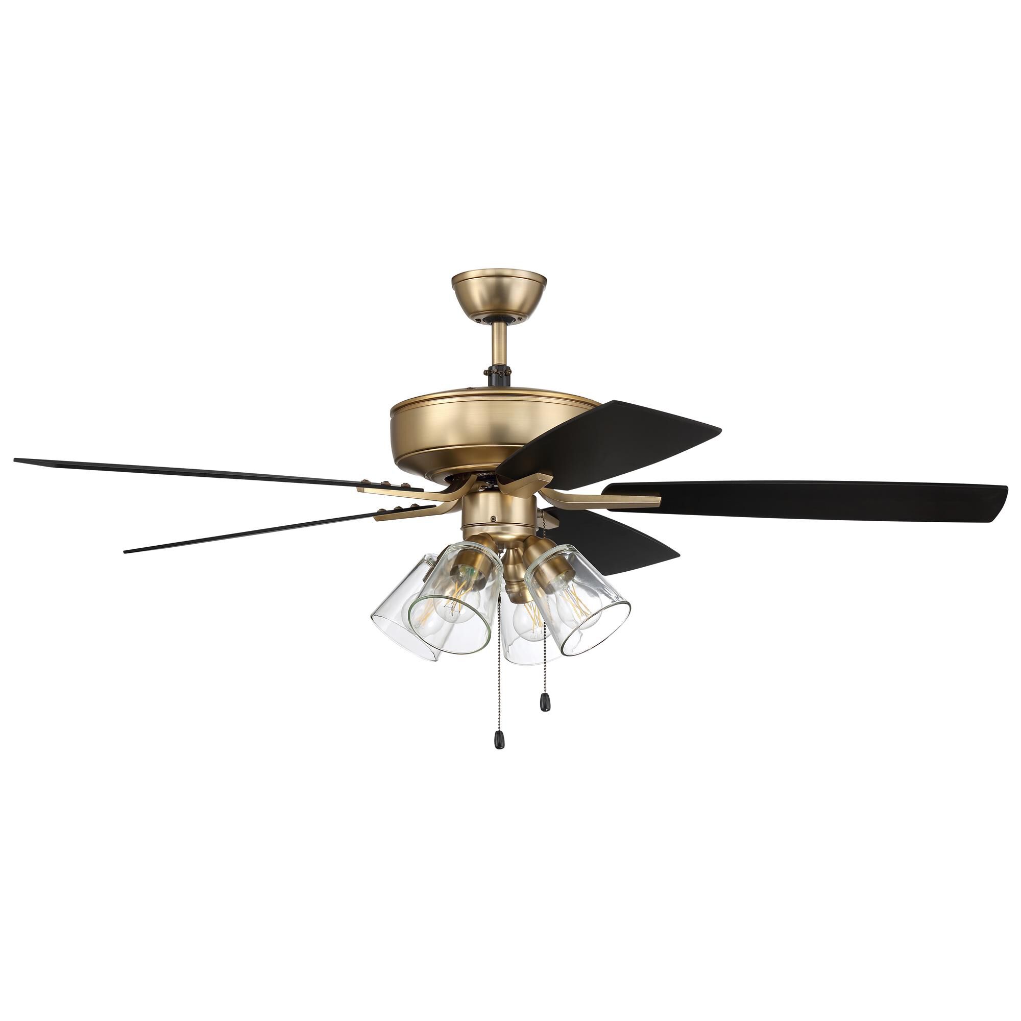 Shown in Satin Brass finish and Clear glass and Yes shade