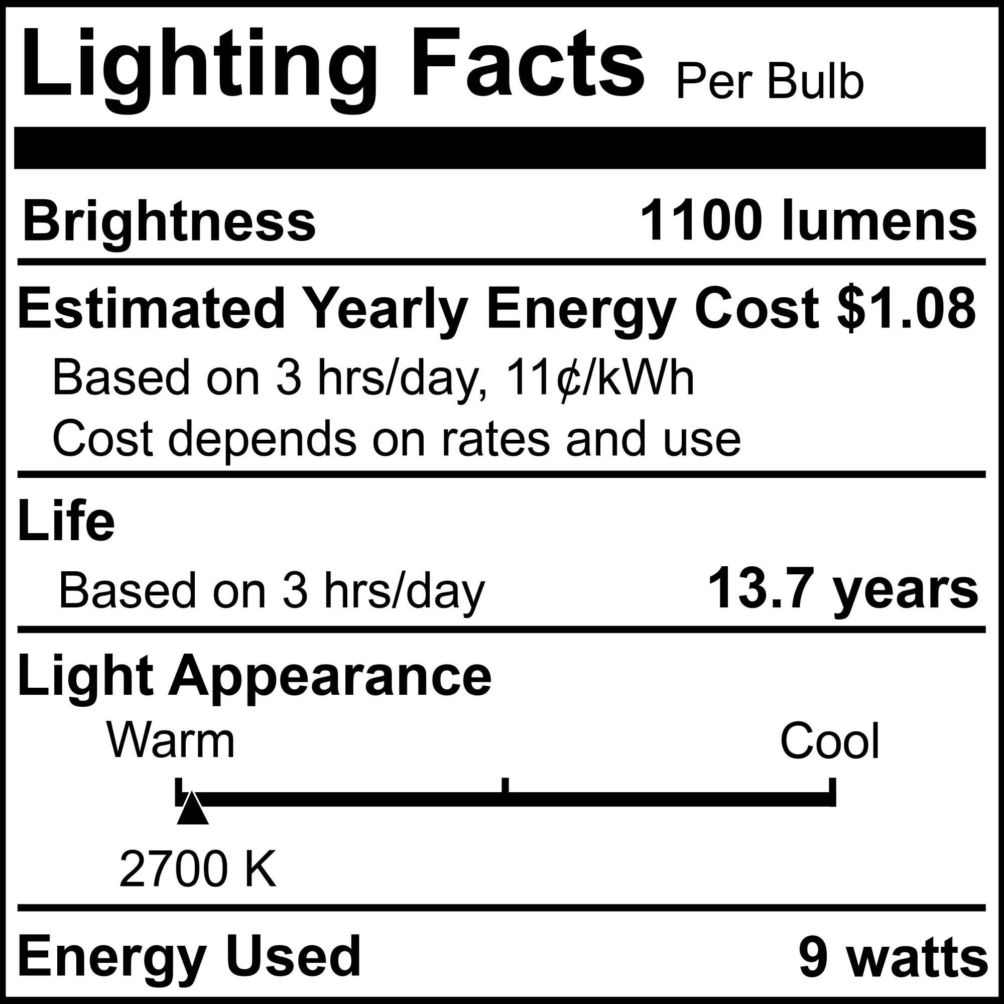 9 Watt 2700K A19 LED Light Bulb by Bulbrite