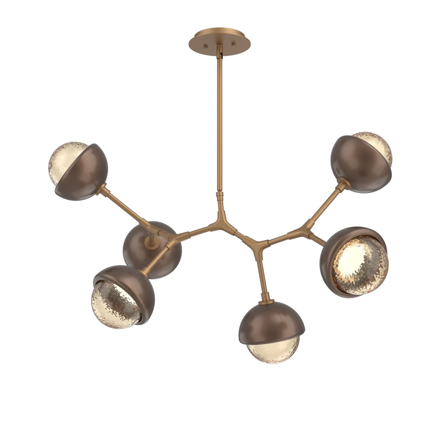 Shown in Novel Brass finish and Amber glass and Burnished Bronze accent
