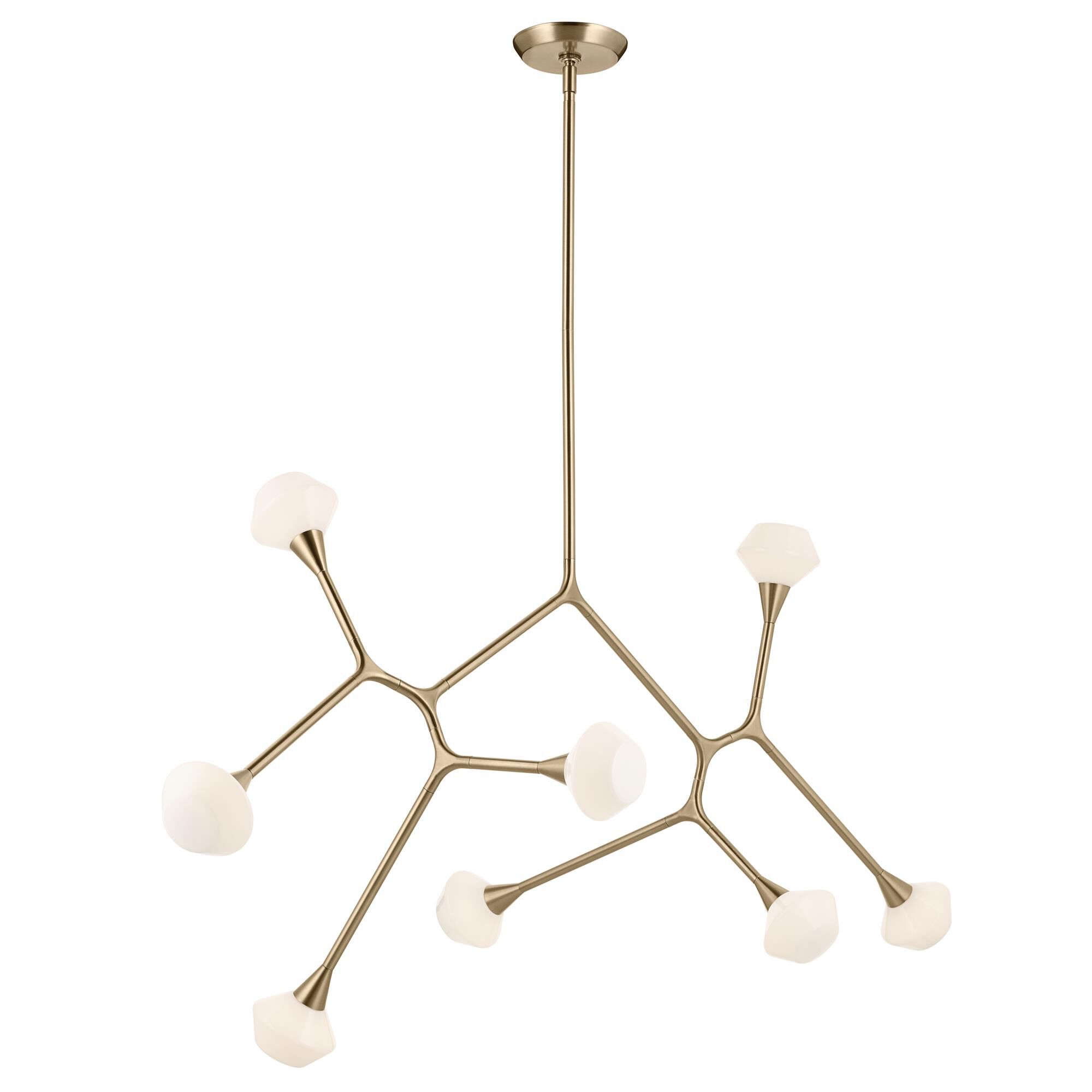 Shown in Champagne Bronze finish and Opal glass