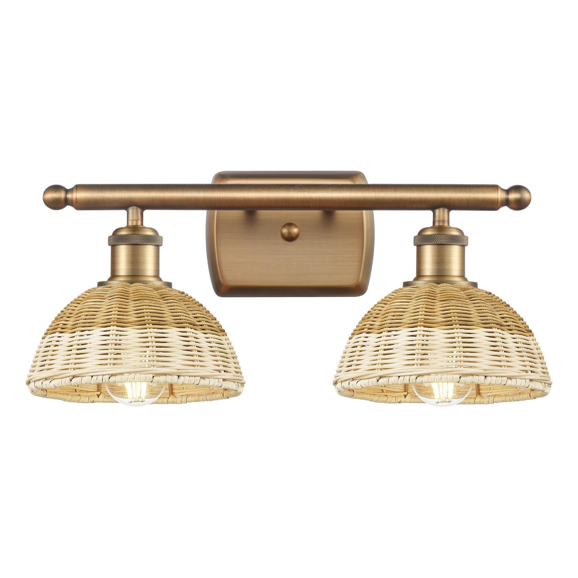 Shown in Brushed Brass finish and Natural shade