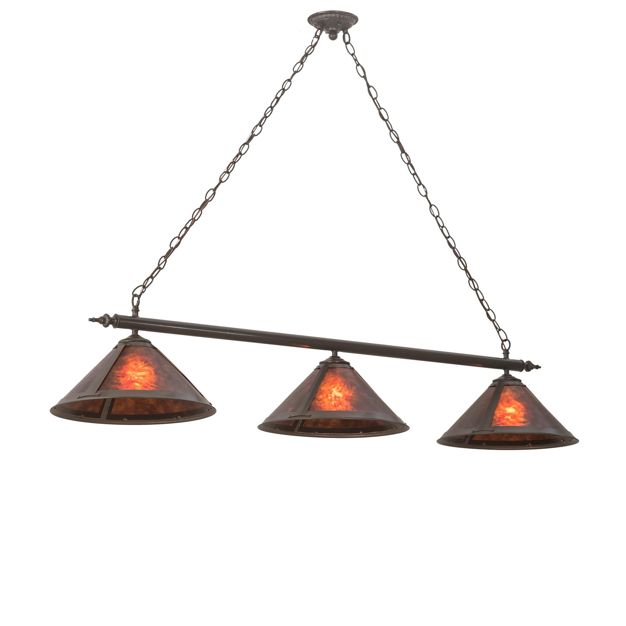 Van Erp Amber Mica 60 Inch 3 Light Linear Suspension Light by Meyda Lighting