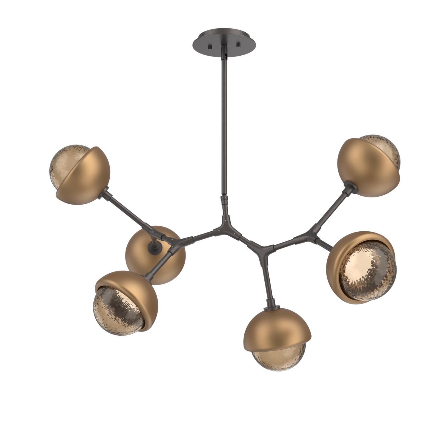 Shown in Graphite finish and Bronze glass and Novel Brass accent
