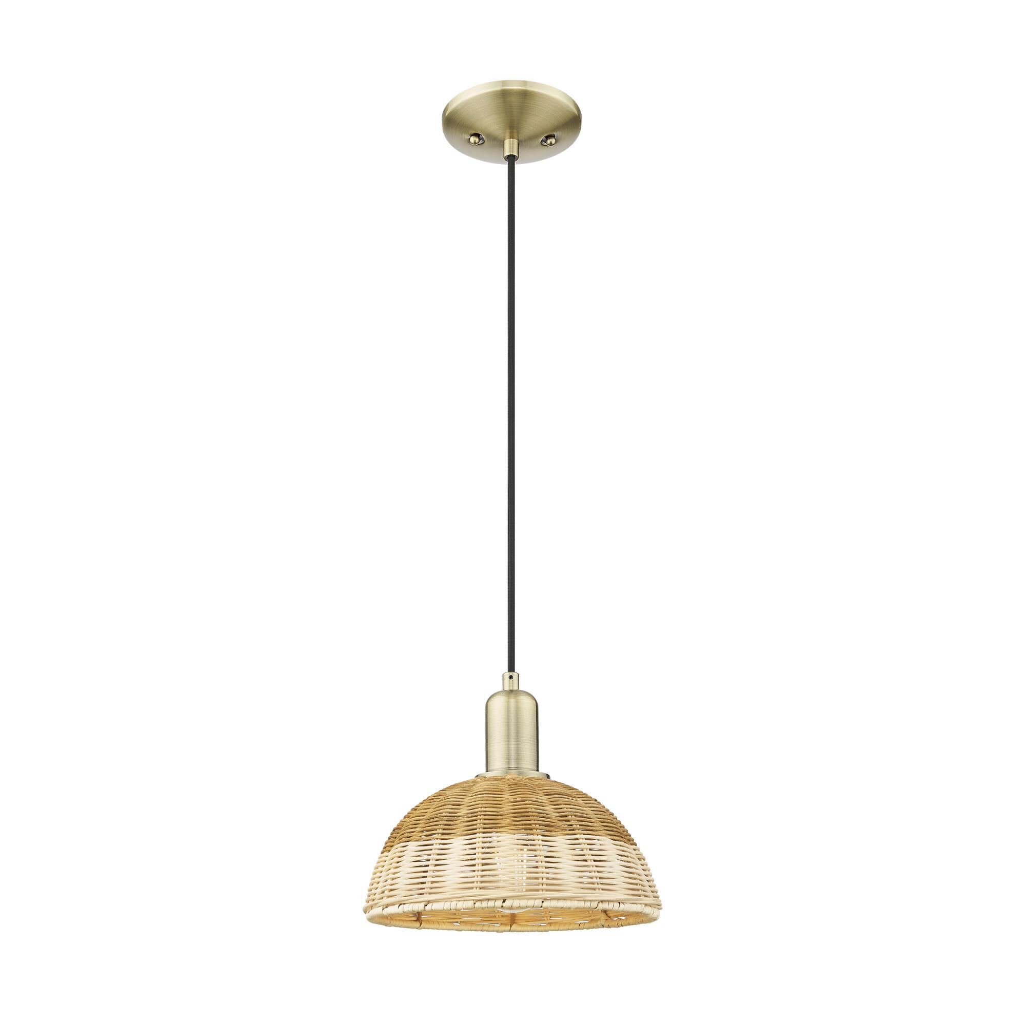 Bruno Marashlian Natural Ballston Dome 9 Inch Mini Pendant by Innovations Lighting
