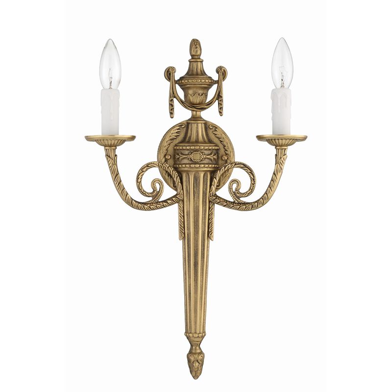 Cast Brass Mount 20 Inch 2 Light Wall Sconce by Crystorama