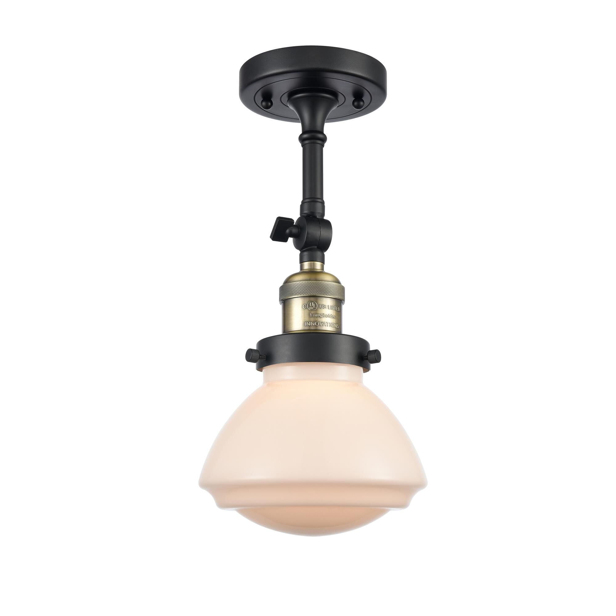 Shown in Black Antique Brass finish and Bell glass and Glass shade and Bulb Tint - Amber accent