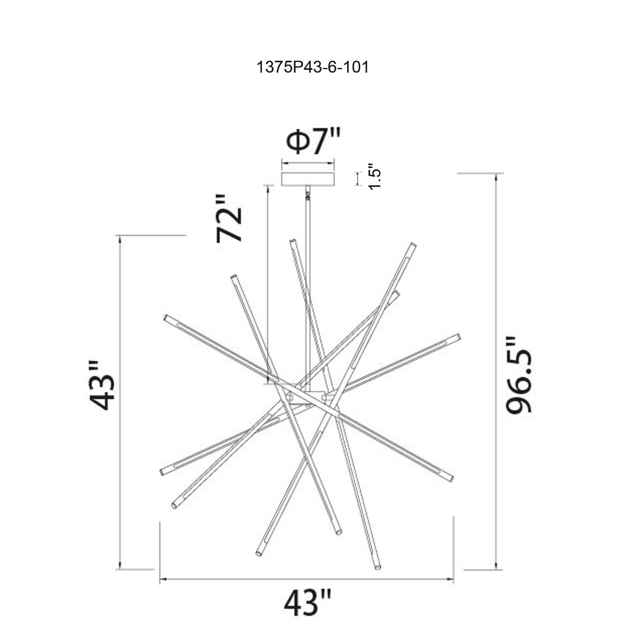 Oskil 43 Inch 6 Light LED Chandelier by CWI Lighting