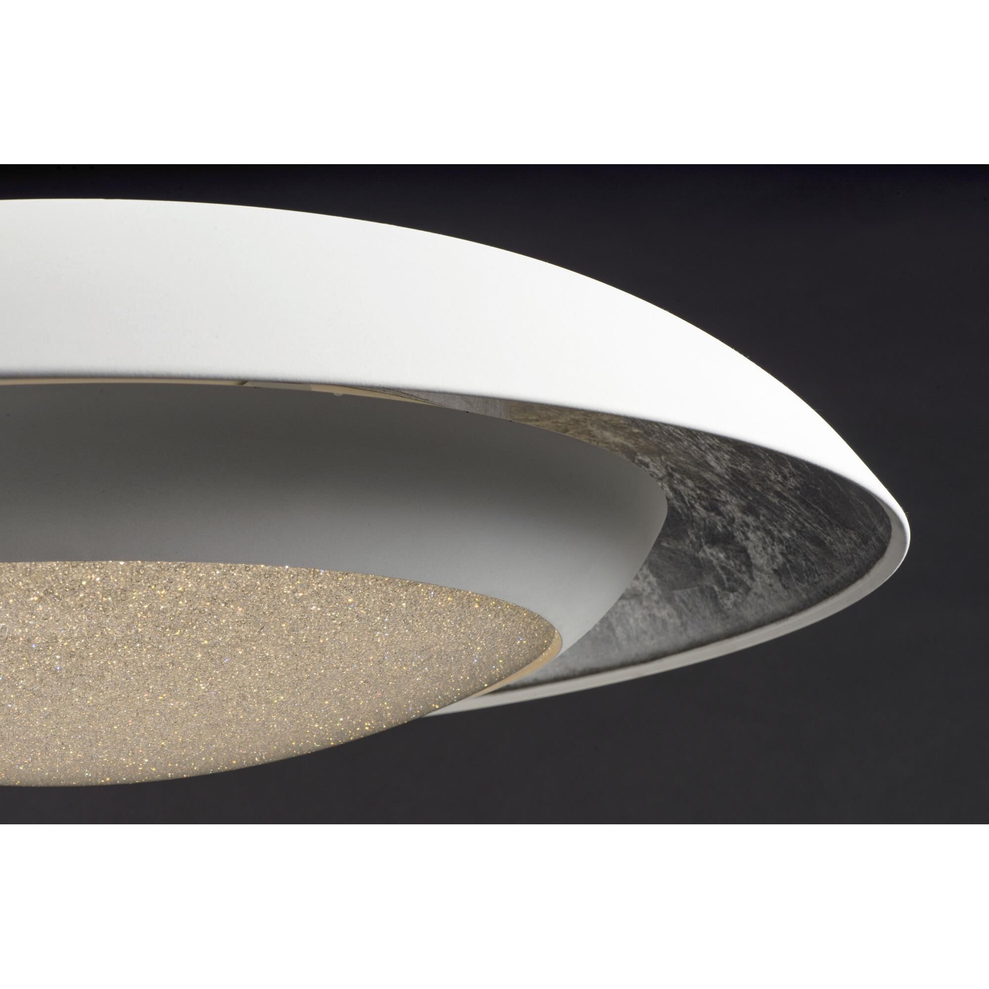 Shown in Silver Leaf - White finish and Crystaline glass and Acrylic shade