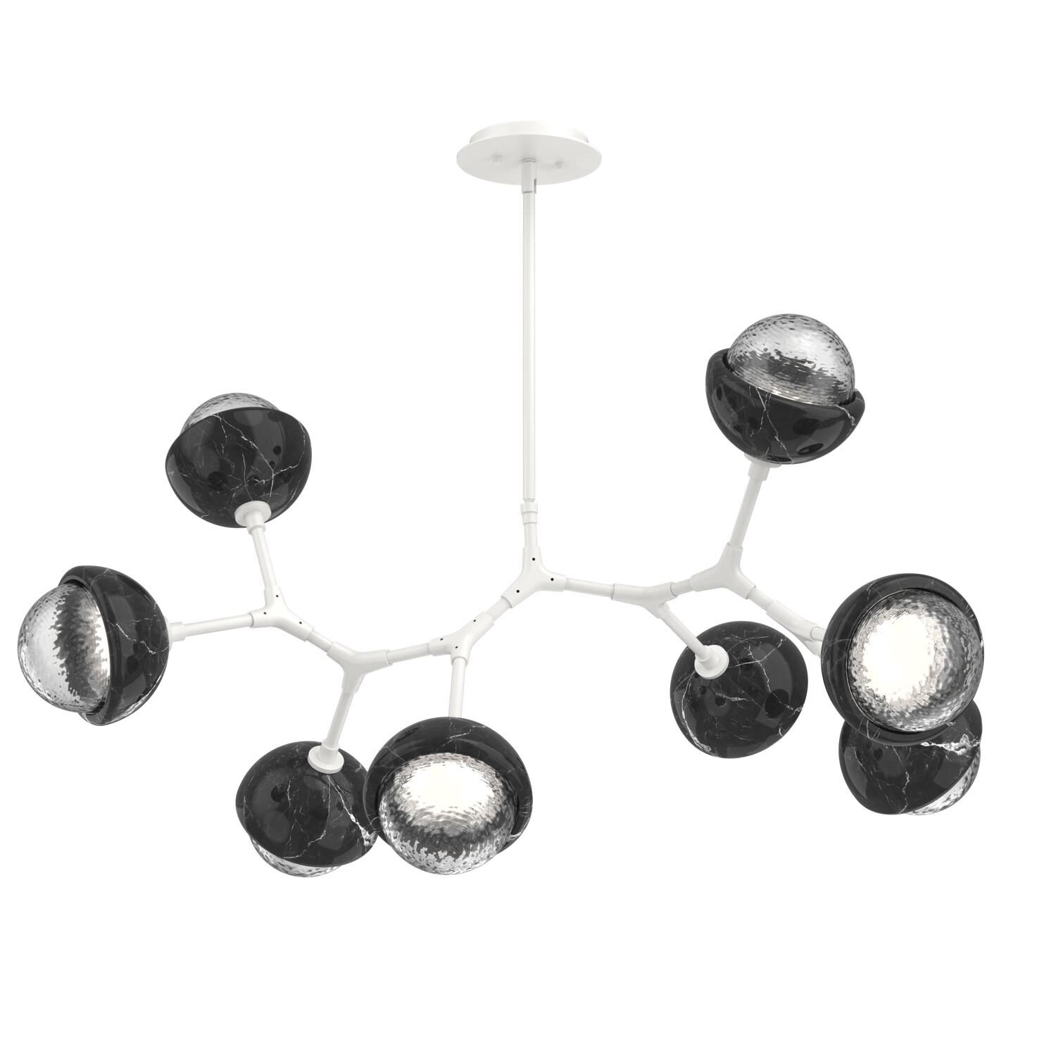 Shown in Salt White finish and Clear glass and Black Marble accent