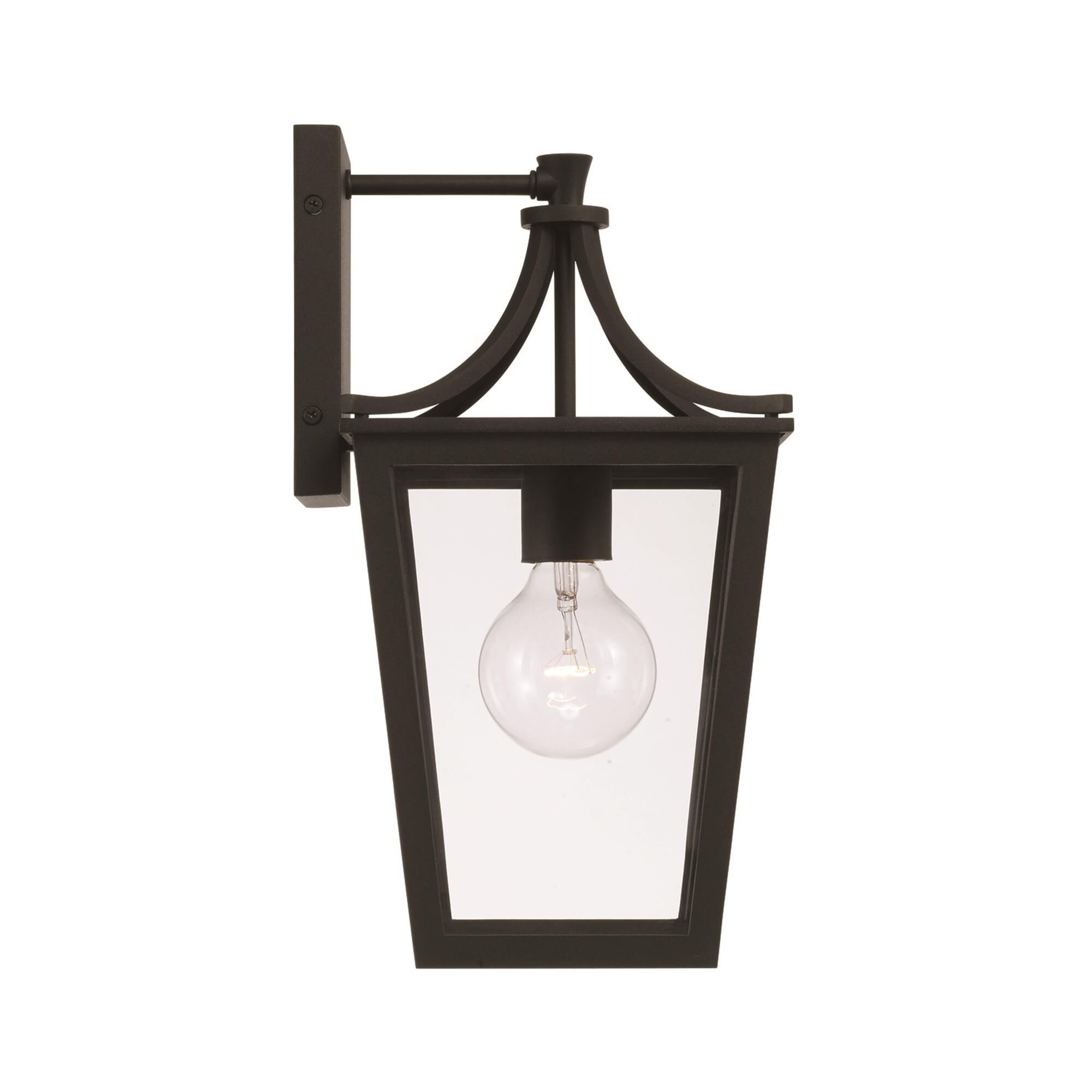 Shown in Black finish and Clear glass