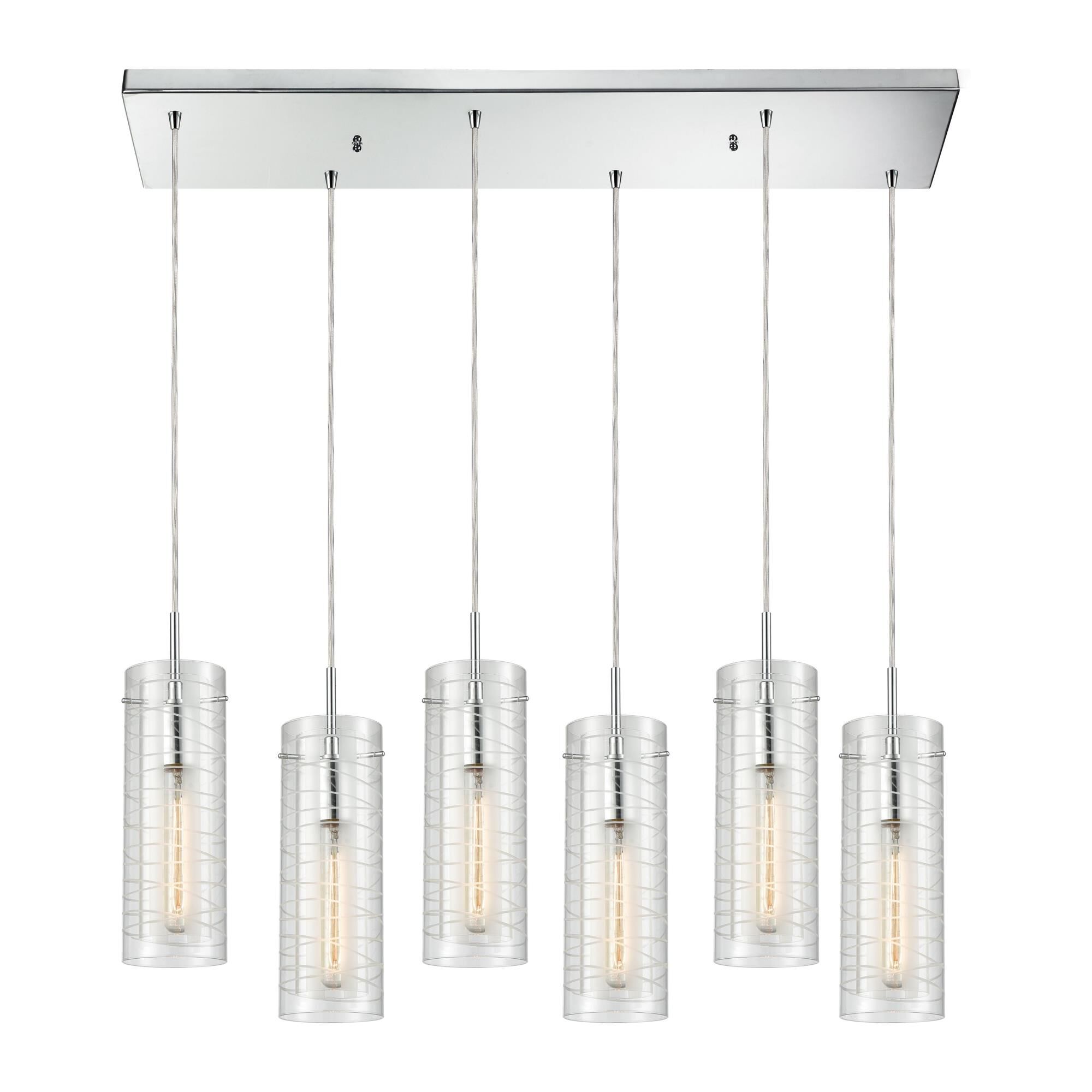 Swirl 32 Inch 6 Light Linear Suspension Light by ELK Lighting