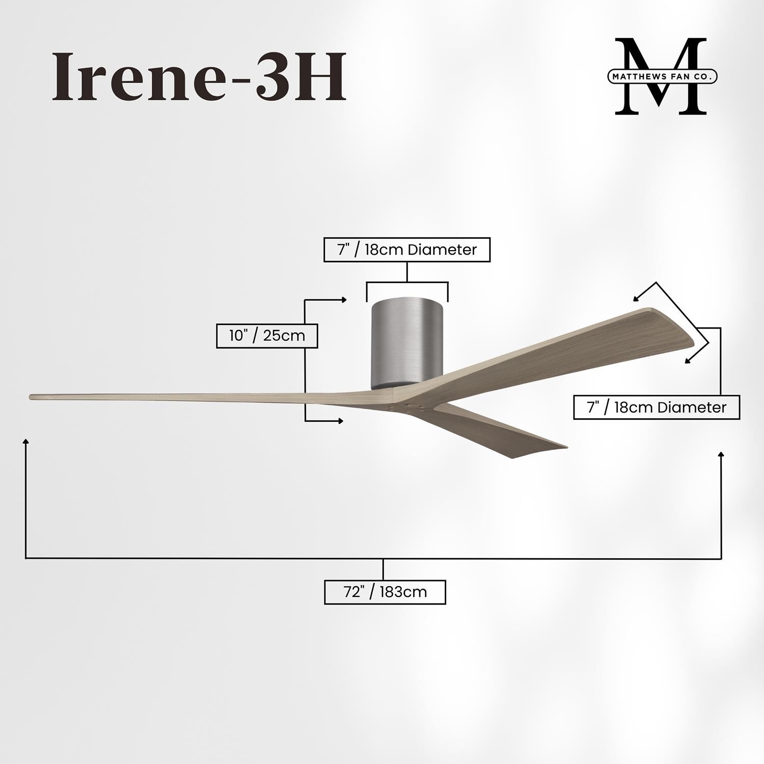Irene 72 Inch Flush Mount Fan by Matthews Fan Company