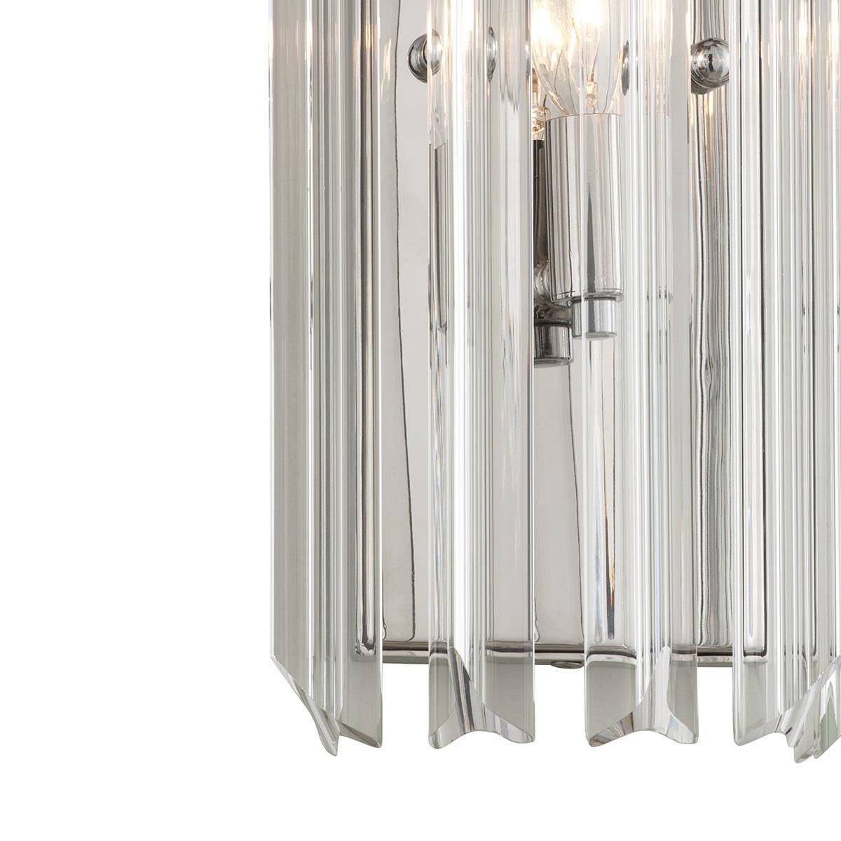 Shown in Gold Leaf finish and Clear glass and Crystal shade