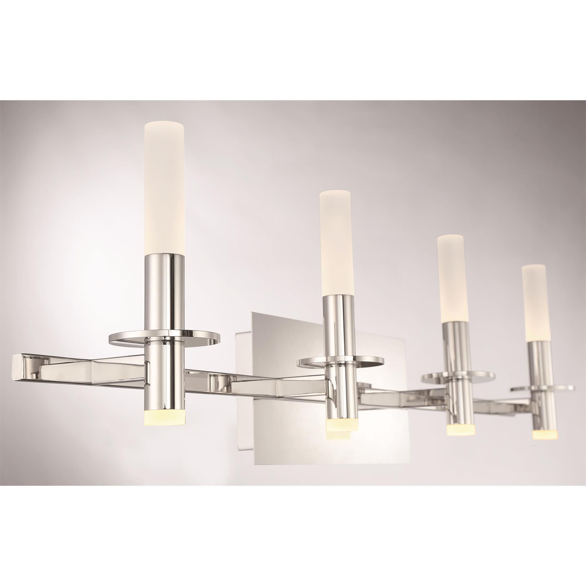 Shown in Polished Nickel finish and Frosted White Acrylic glass