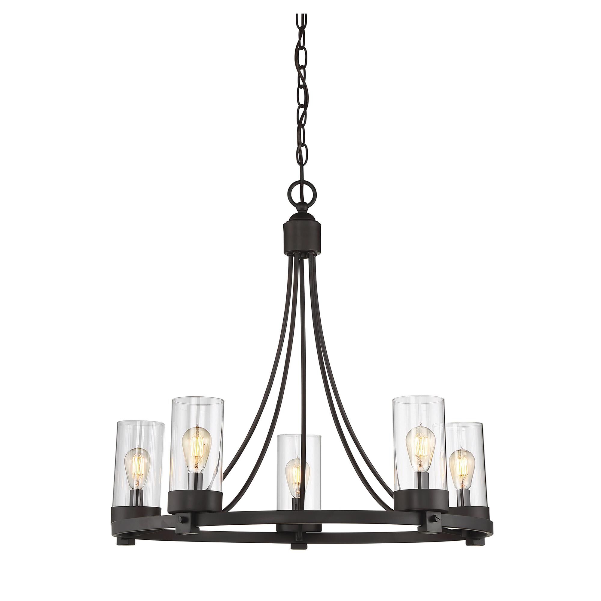 Shown in Oil Rubbed Bronze finish and Clear glass
