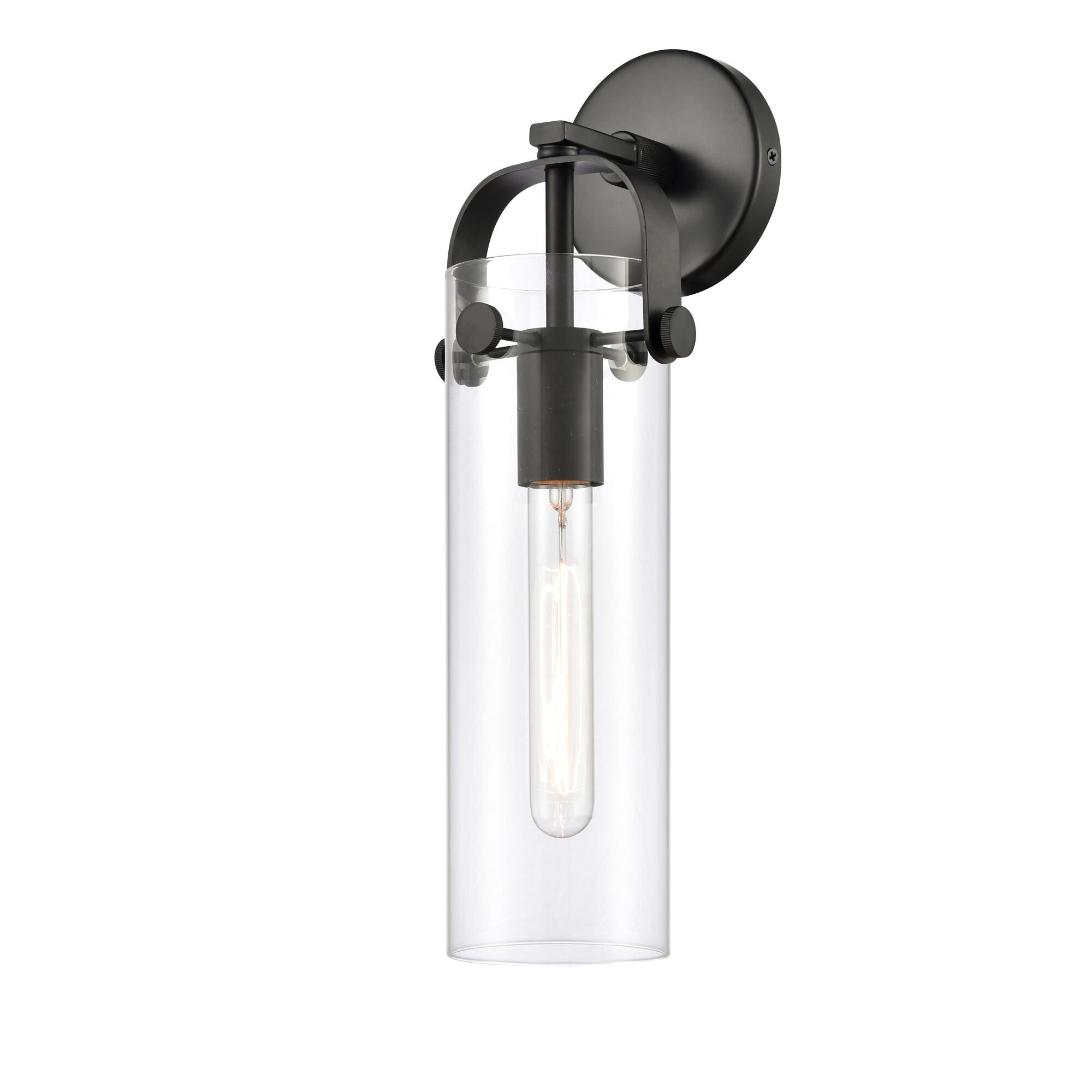 Shown in Matte Black finish and Clear glass