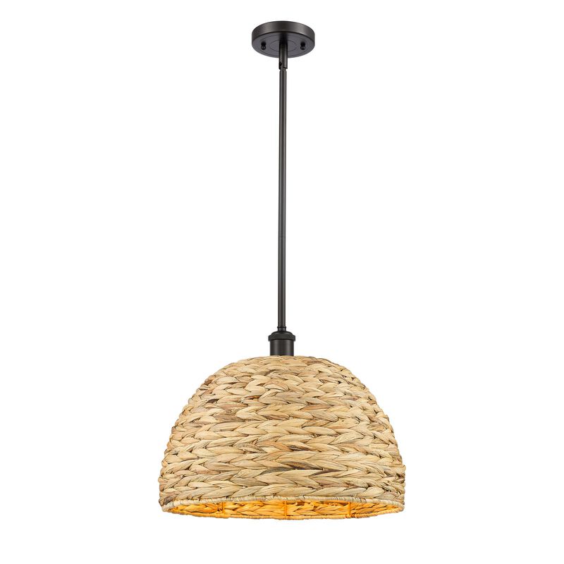 Bruno Marashlian Woven Rattan 16 Inch Large Pendant by Innovations Lighting