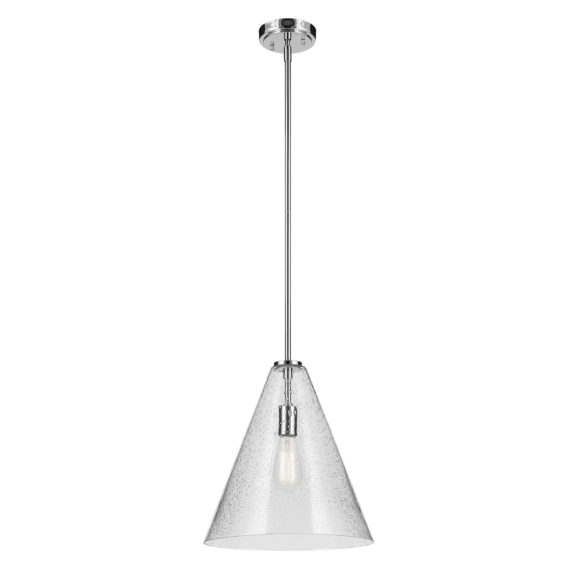 Shown in Chrome finish and Clear glass