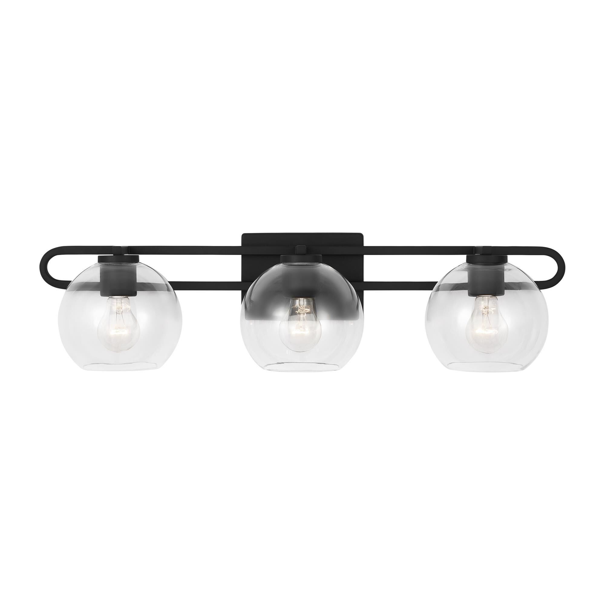 Shown in Midnight Black finish and Clear glass and Clear Glass s shade