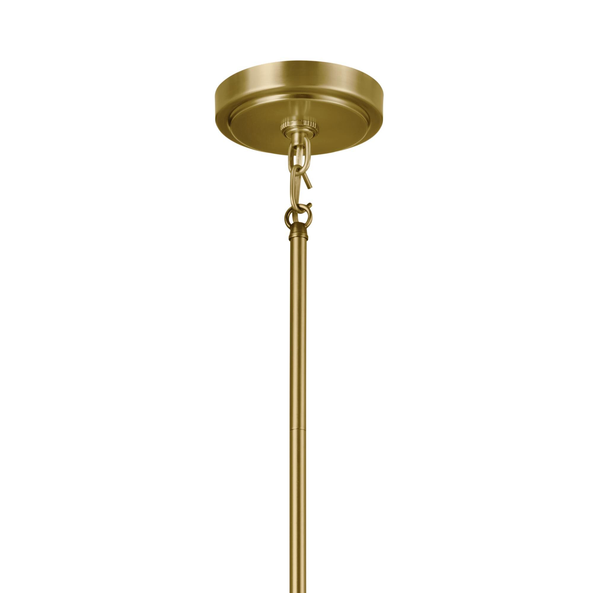 Shown in Natural Brass finish and Opal glass