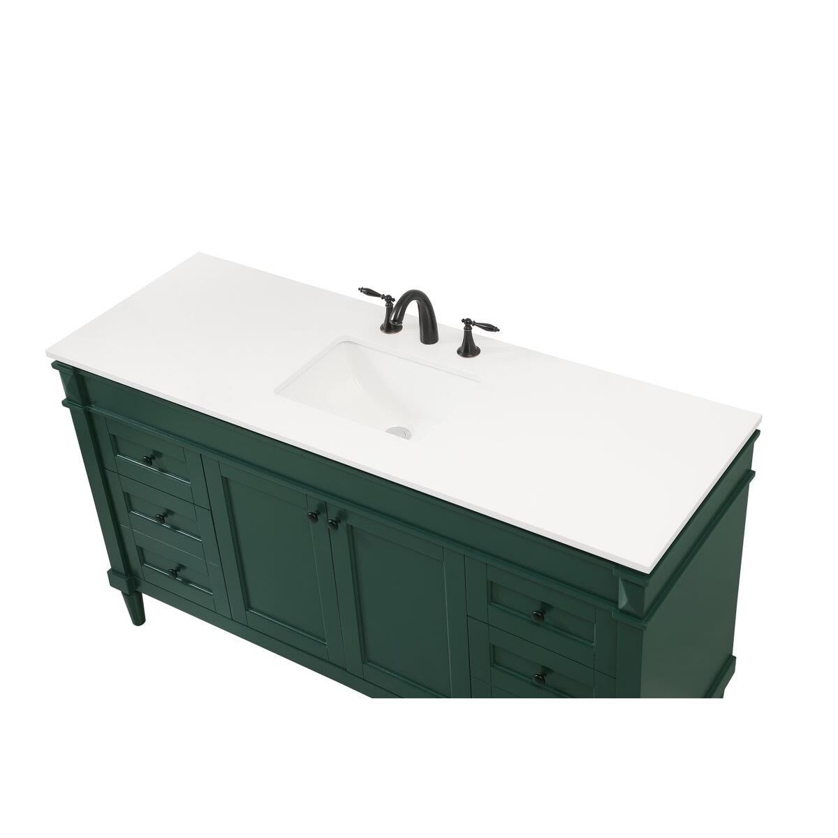 Shown in Green finish and Double Bathroom Vanity accent