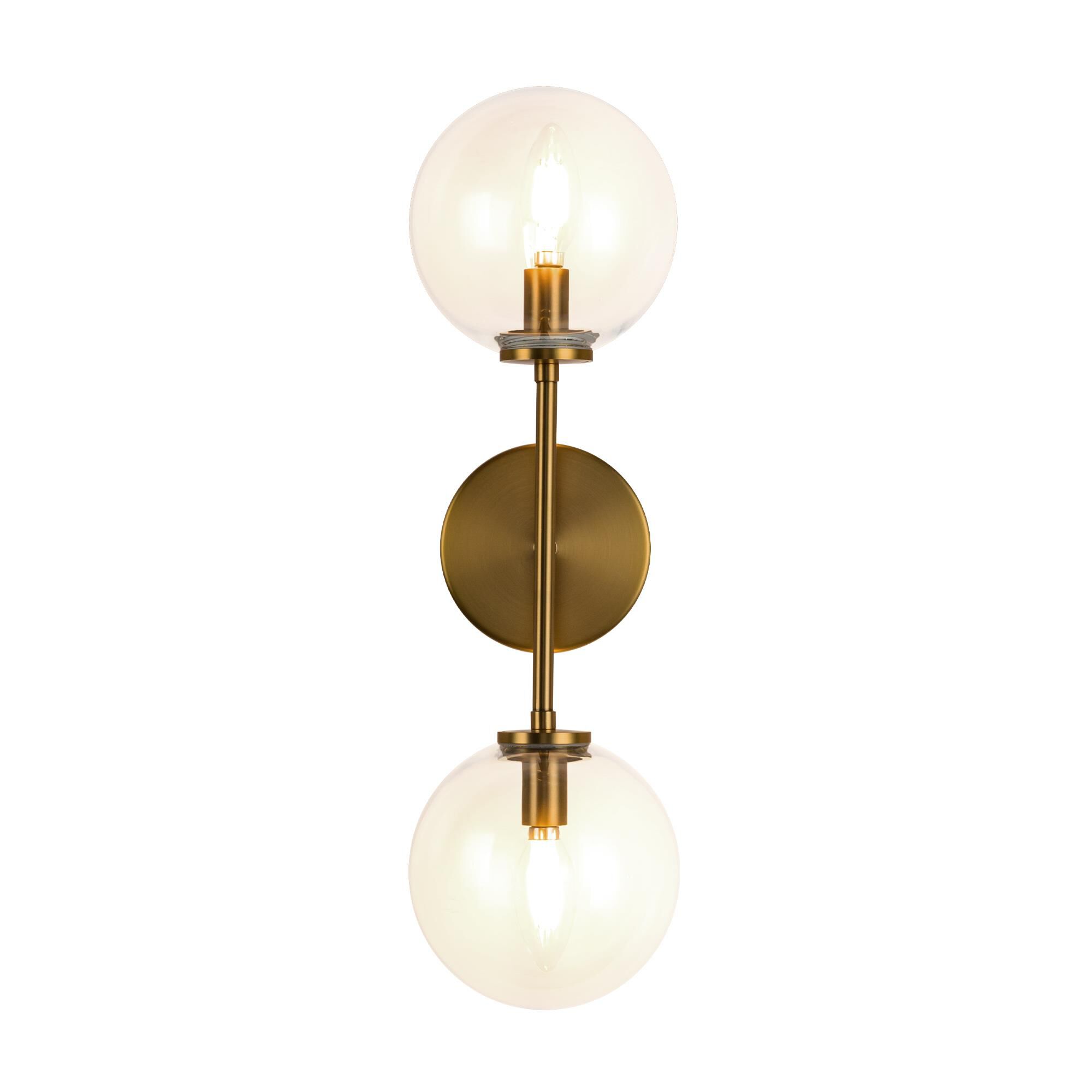 Shown in Aged Brass/Clear Glass|matte Black/Clear Glass finish and Clear glass and Clear Glass shade
