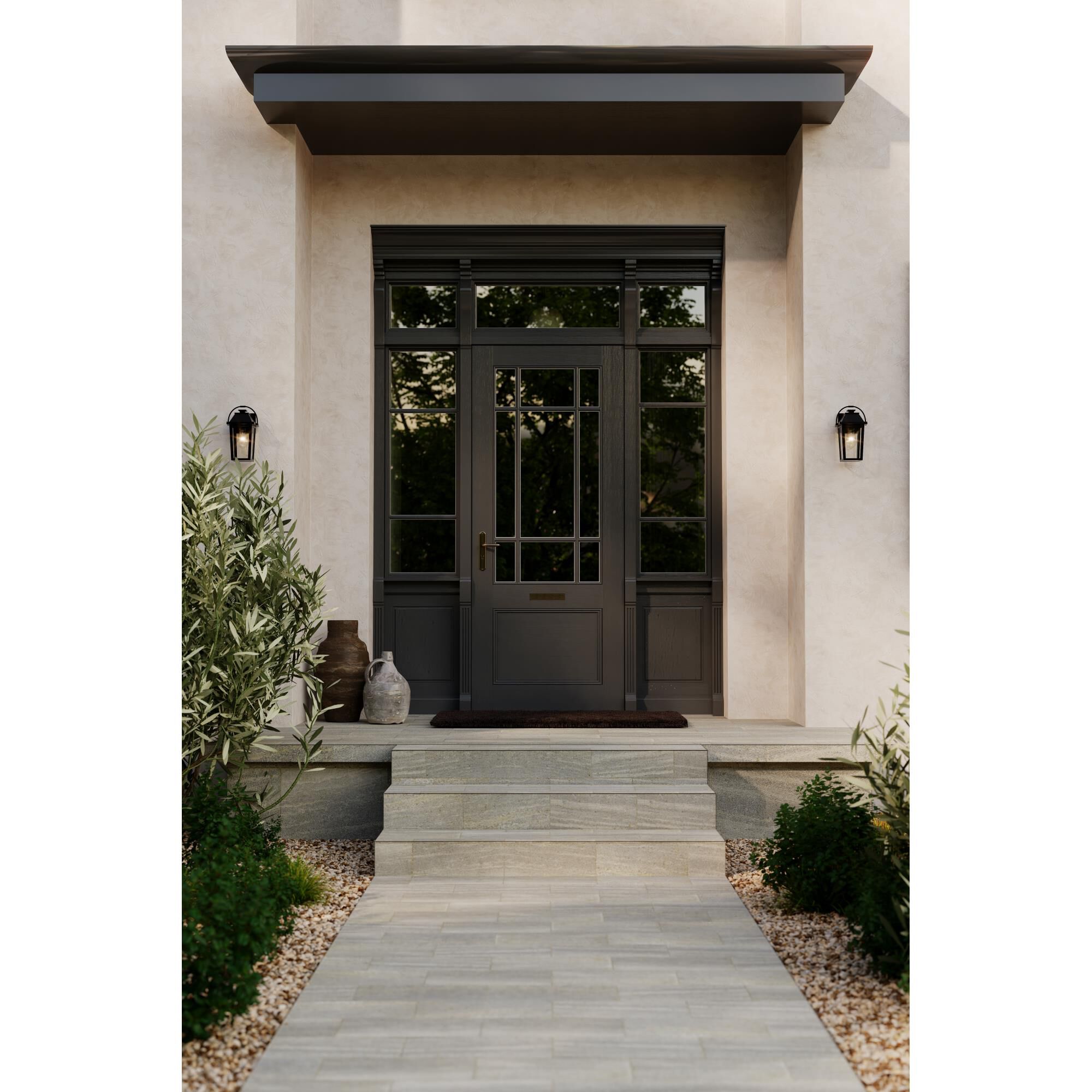 Shown in Sand Coal Black finish and Clear glass