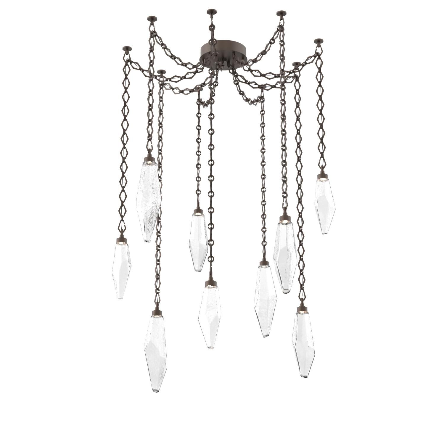 Levi Wilson Rock Crystal 14 Inch Multi Pendant Light by Hammerton Studio