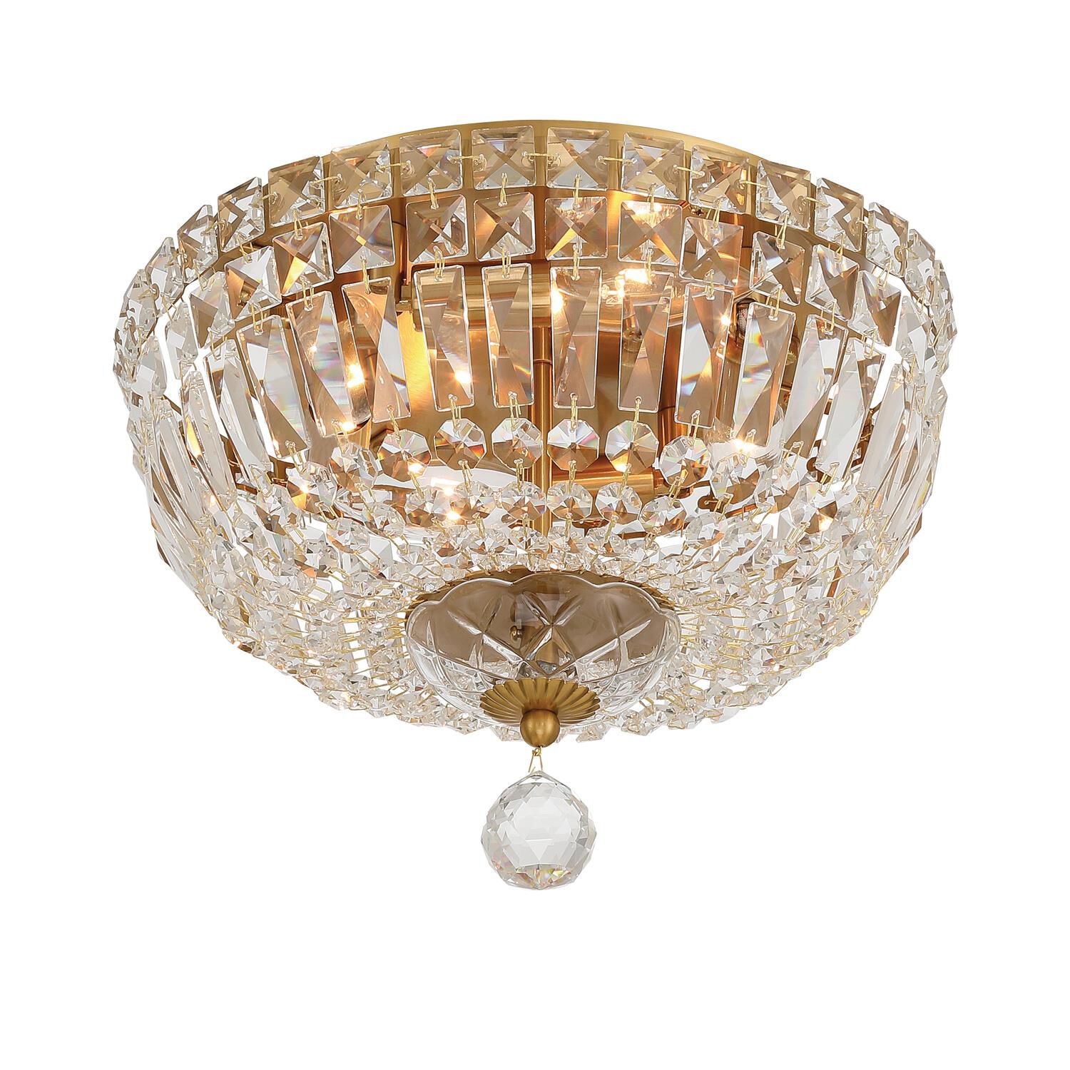 Shown in Aged Brass finish and Hand Cut crystal