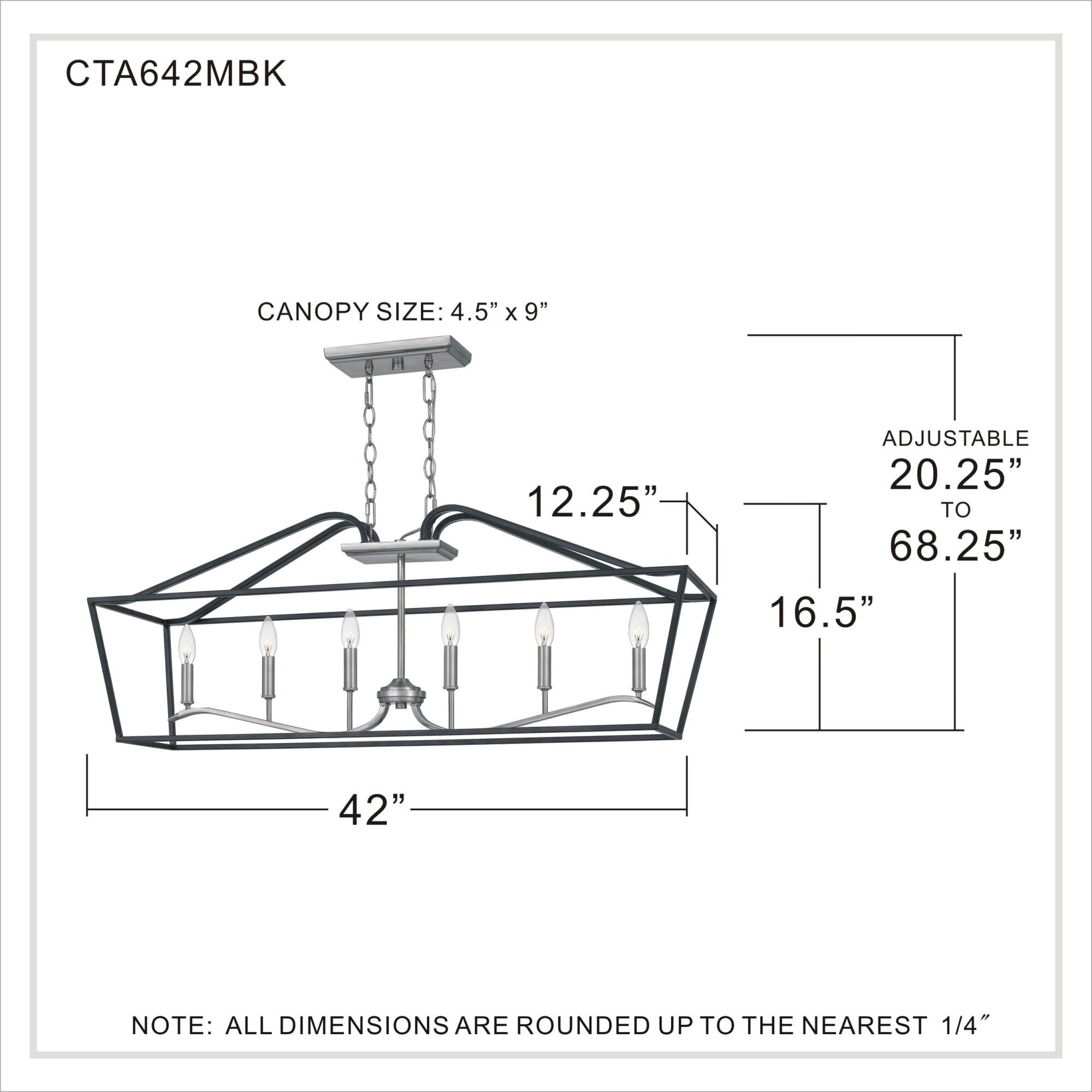 42 Inch 6 Light Linear Suspension Light by Quoizel