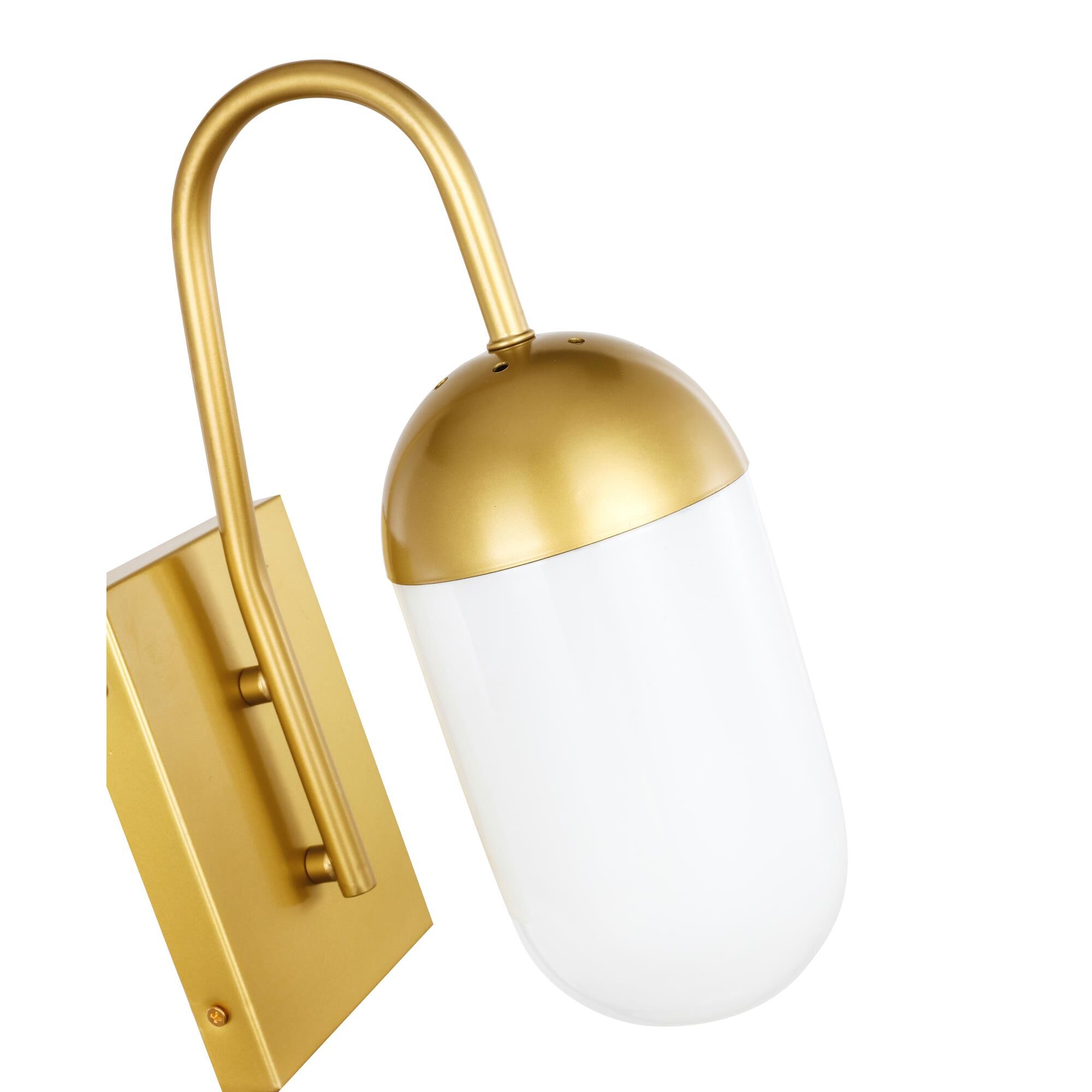 Shown in Brass finish and Frosted White  glass