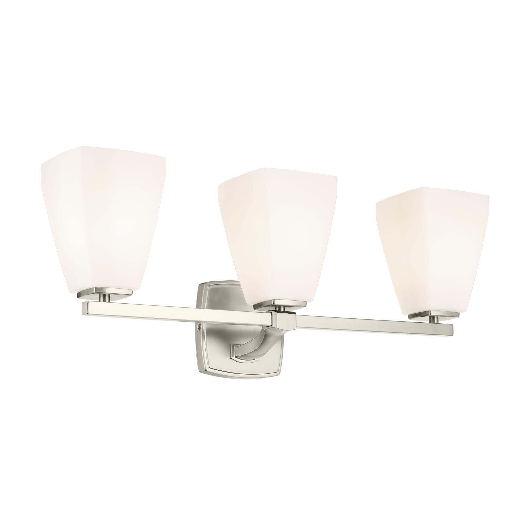 Shown in Brushed Nickel finish and Opal glass