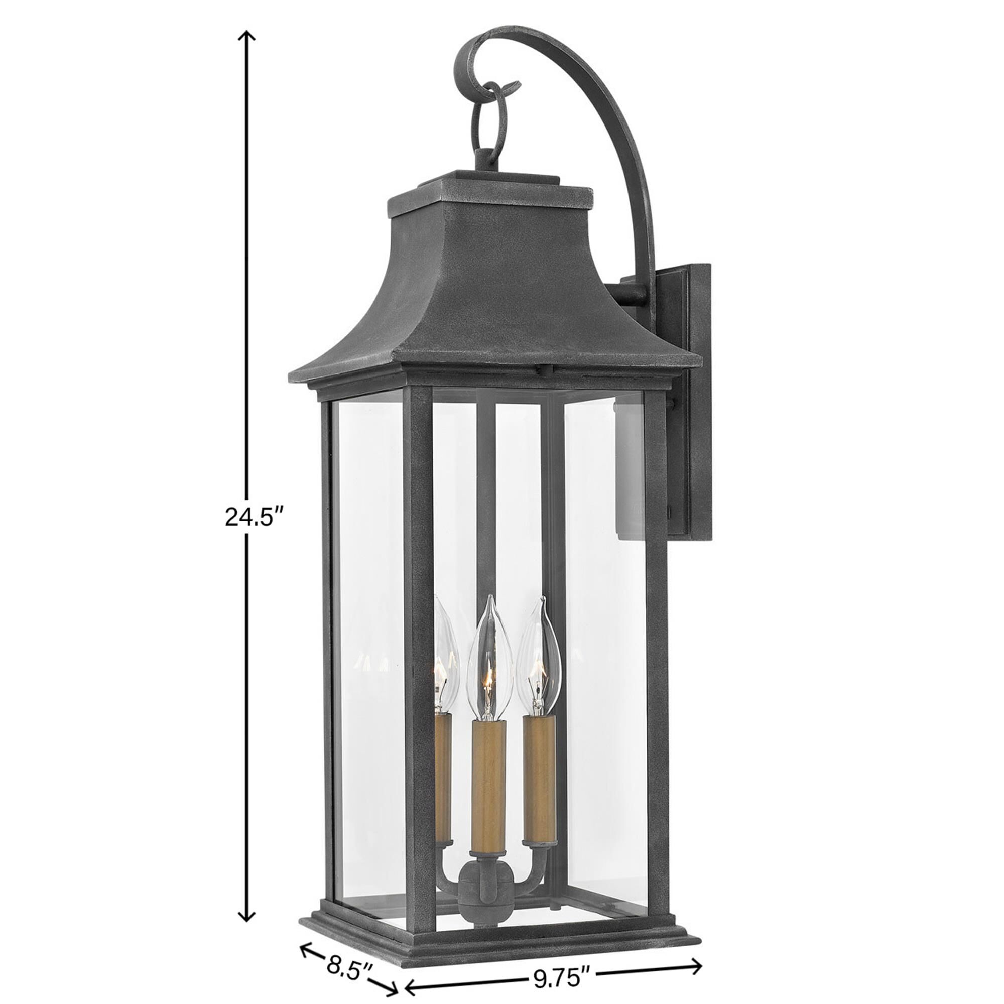 Adair 24 Inch 3 Light Outdoor Wall Light,