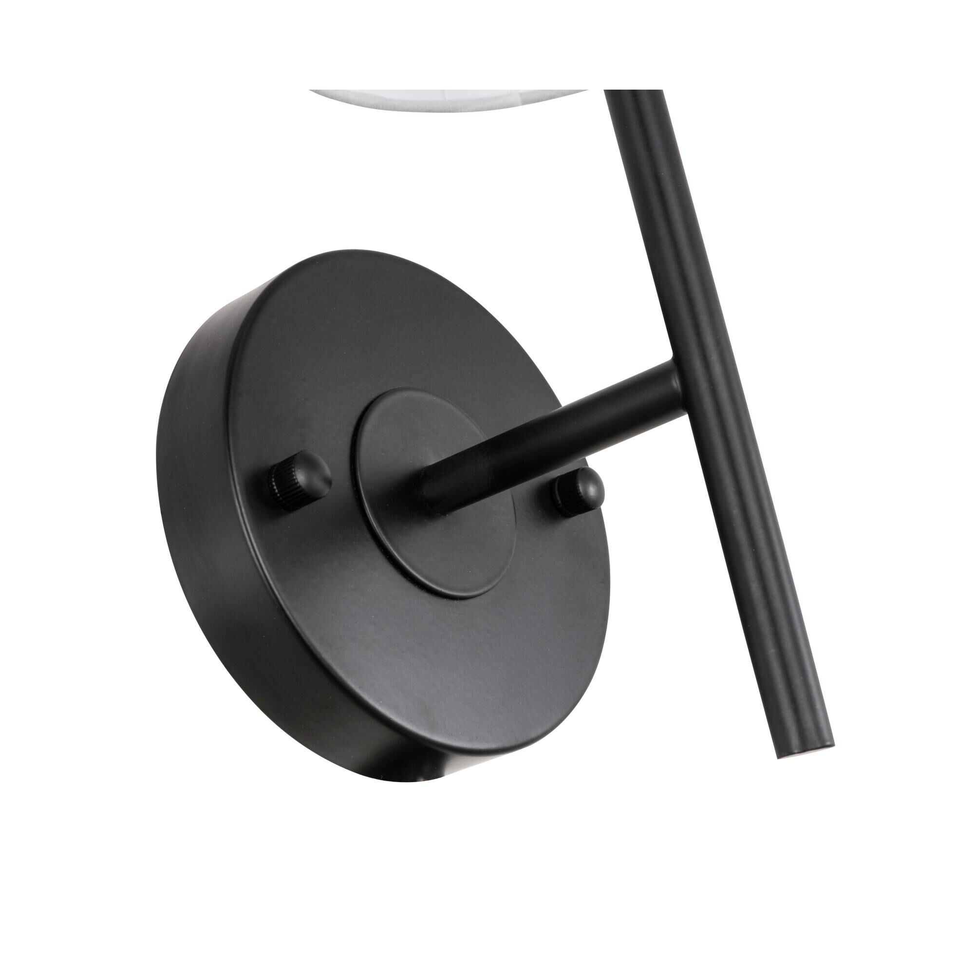 Shown in Black finish and White Fabric shade