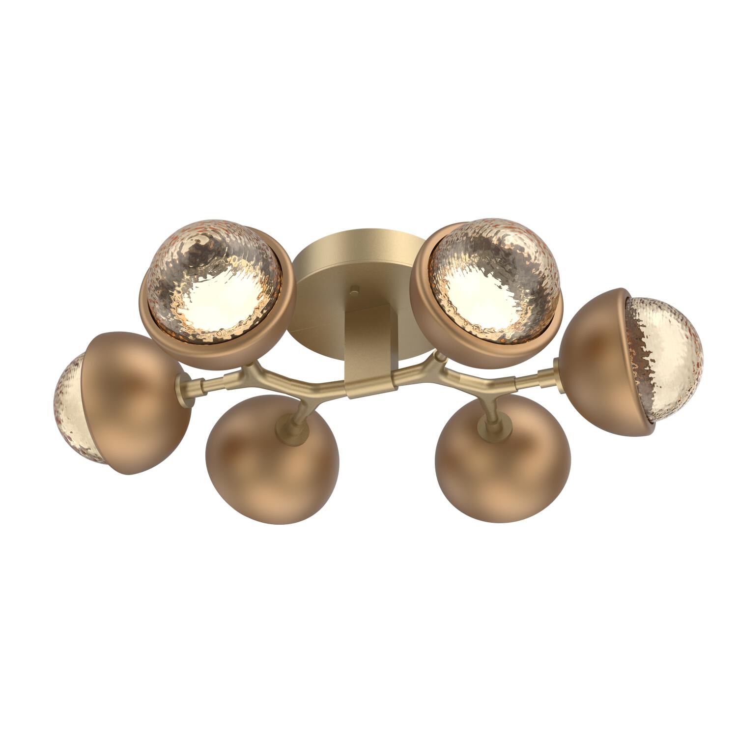 Shown in Gilded Brass finish and Amber glass and Novel Brass accent