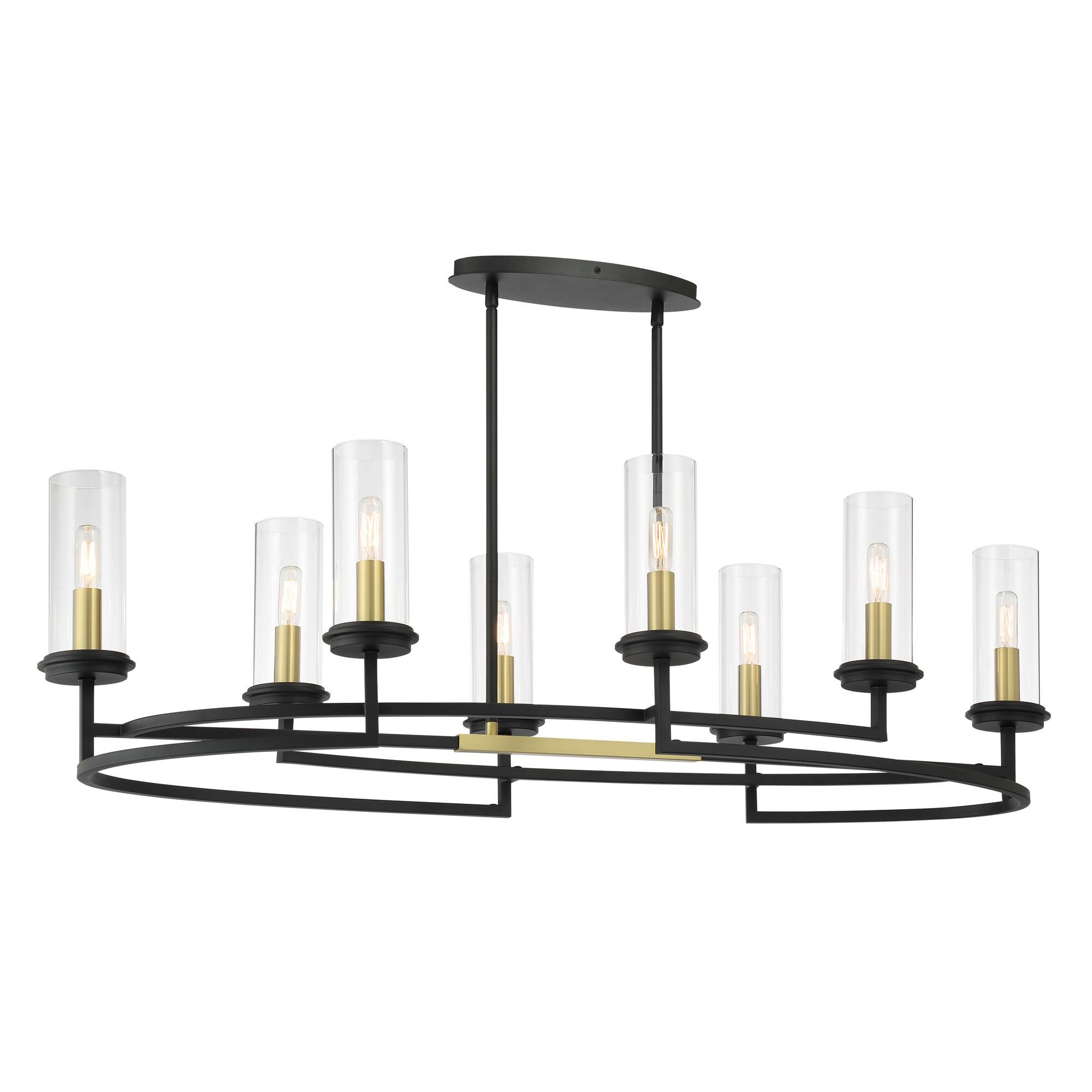 Shown in Sand Coal and Soft Brass finish and Clear glass