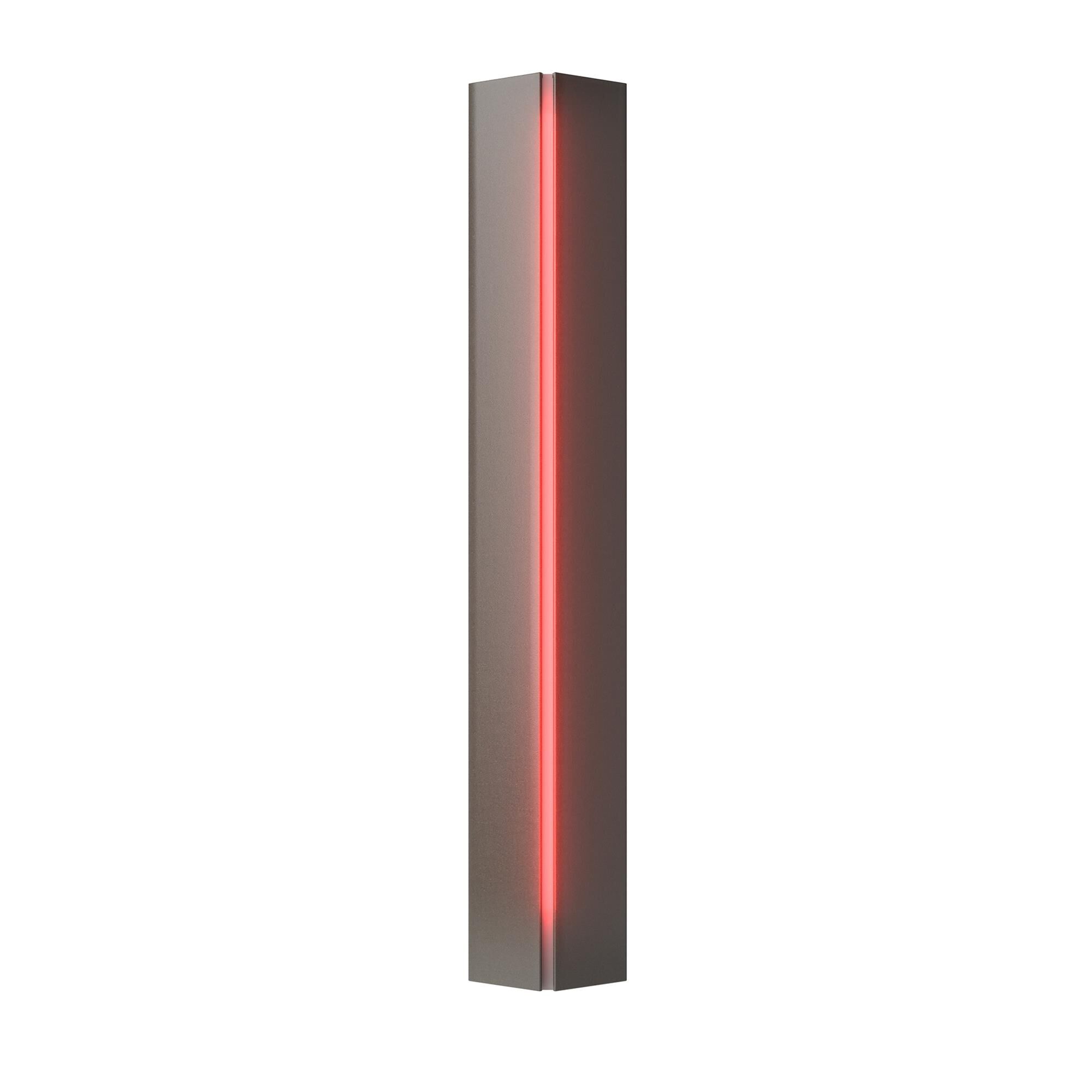Shown in Dark Smoke finish and Red  glass