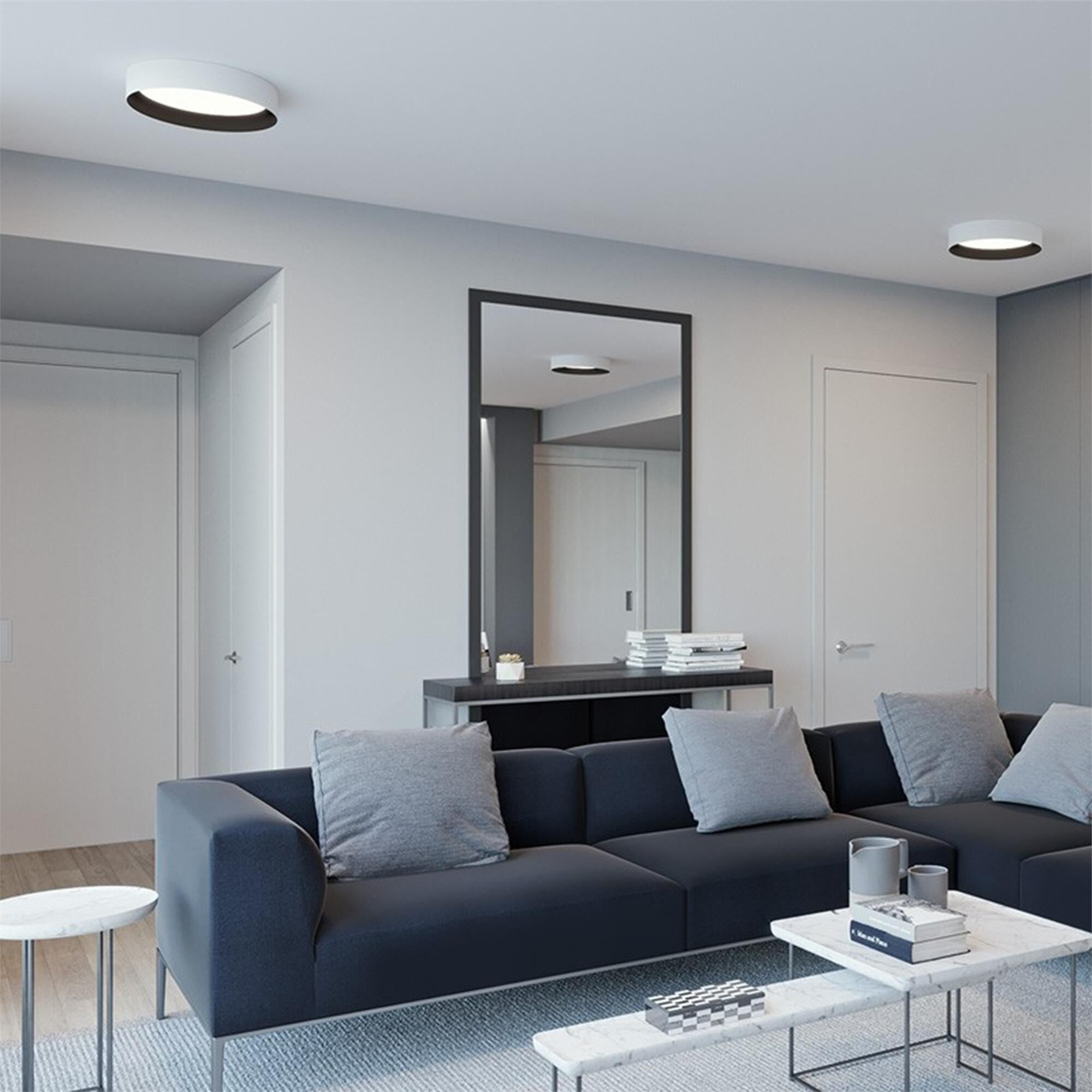 Shown in White - Black finish and White Acrylic glass and 120 Volt Dimmer accent