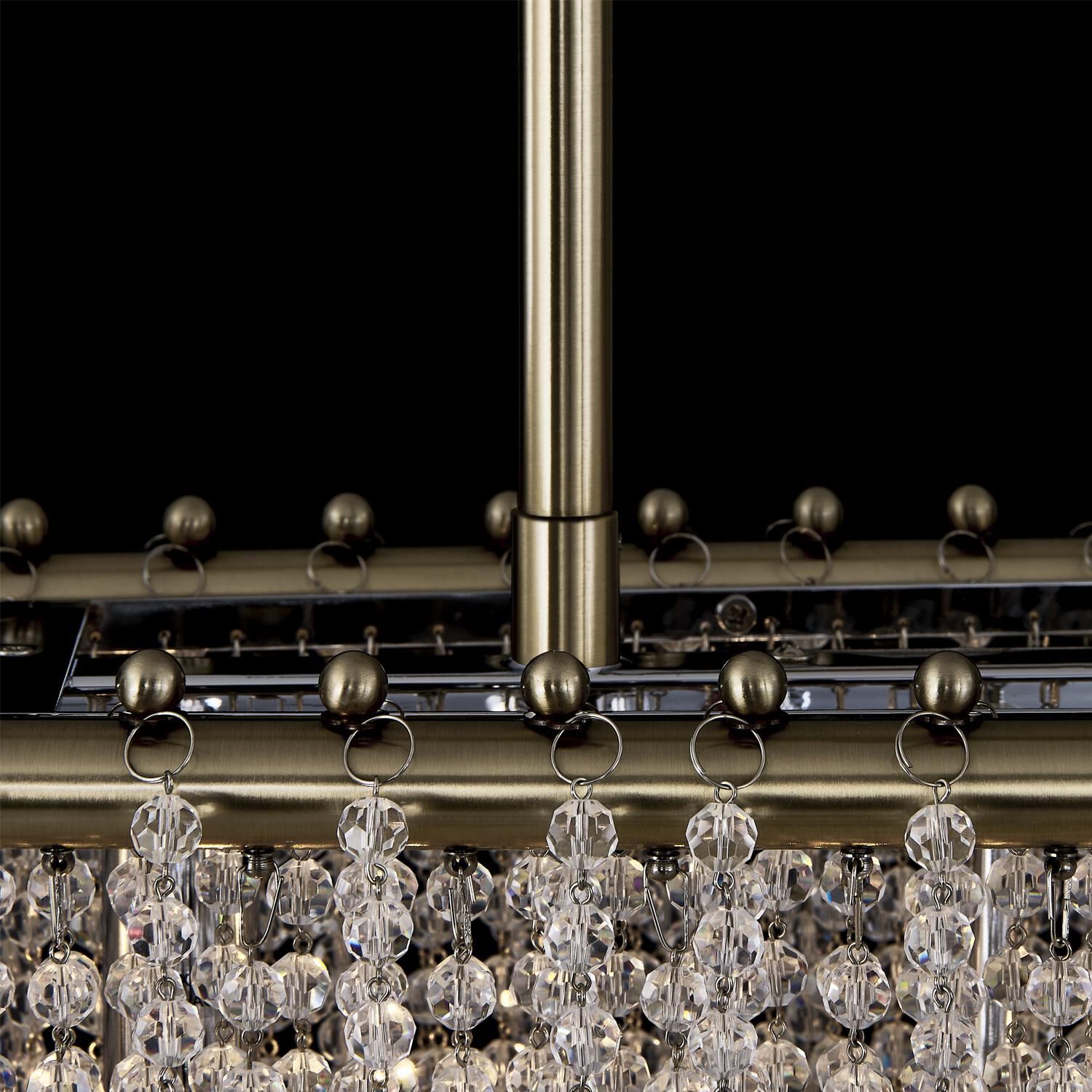 Shown in Brushed Champagne Gold finish and Clear crystal