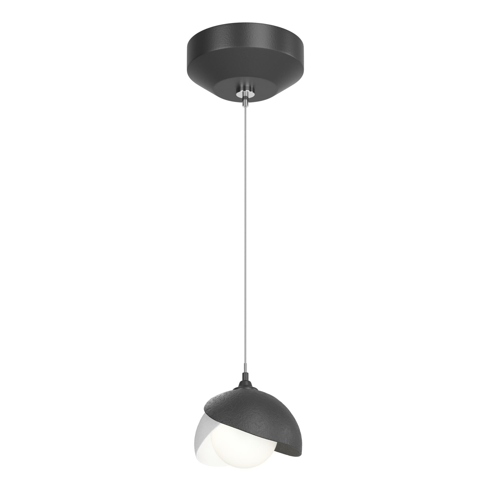 Shown in Black finish and Opal glass and White accent
