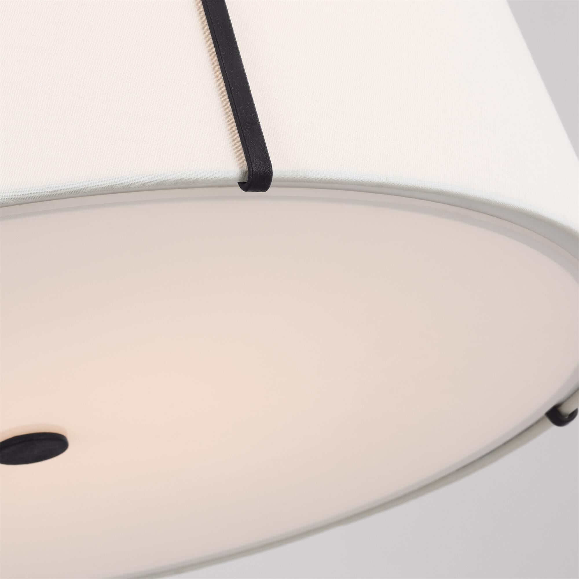 Shown in Smith Steel finish and White LinenLinen shade