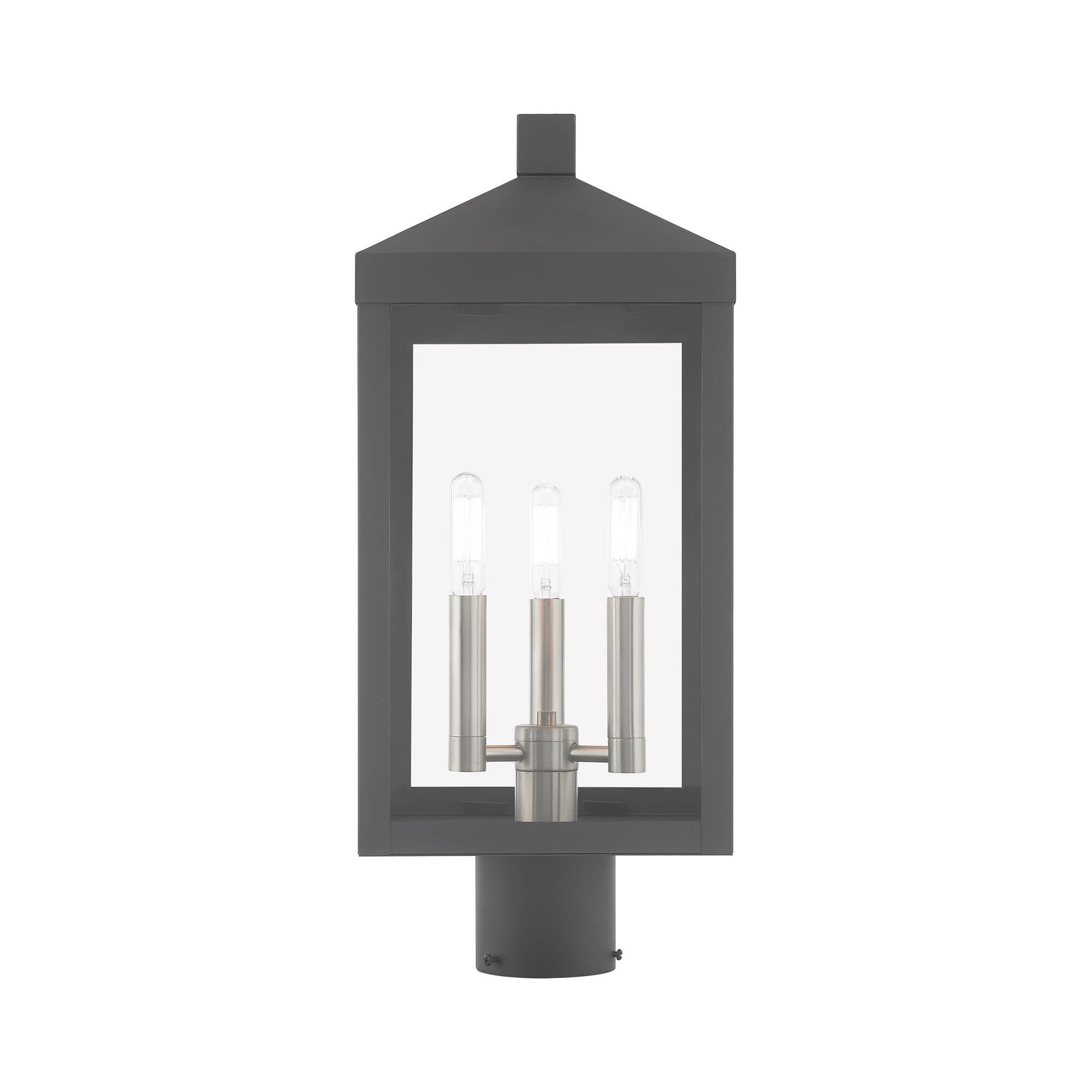 Nyack 19 Inch Tall 3 Light Outdoor Post Lamp by Livex Lighting