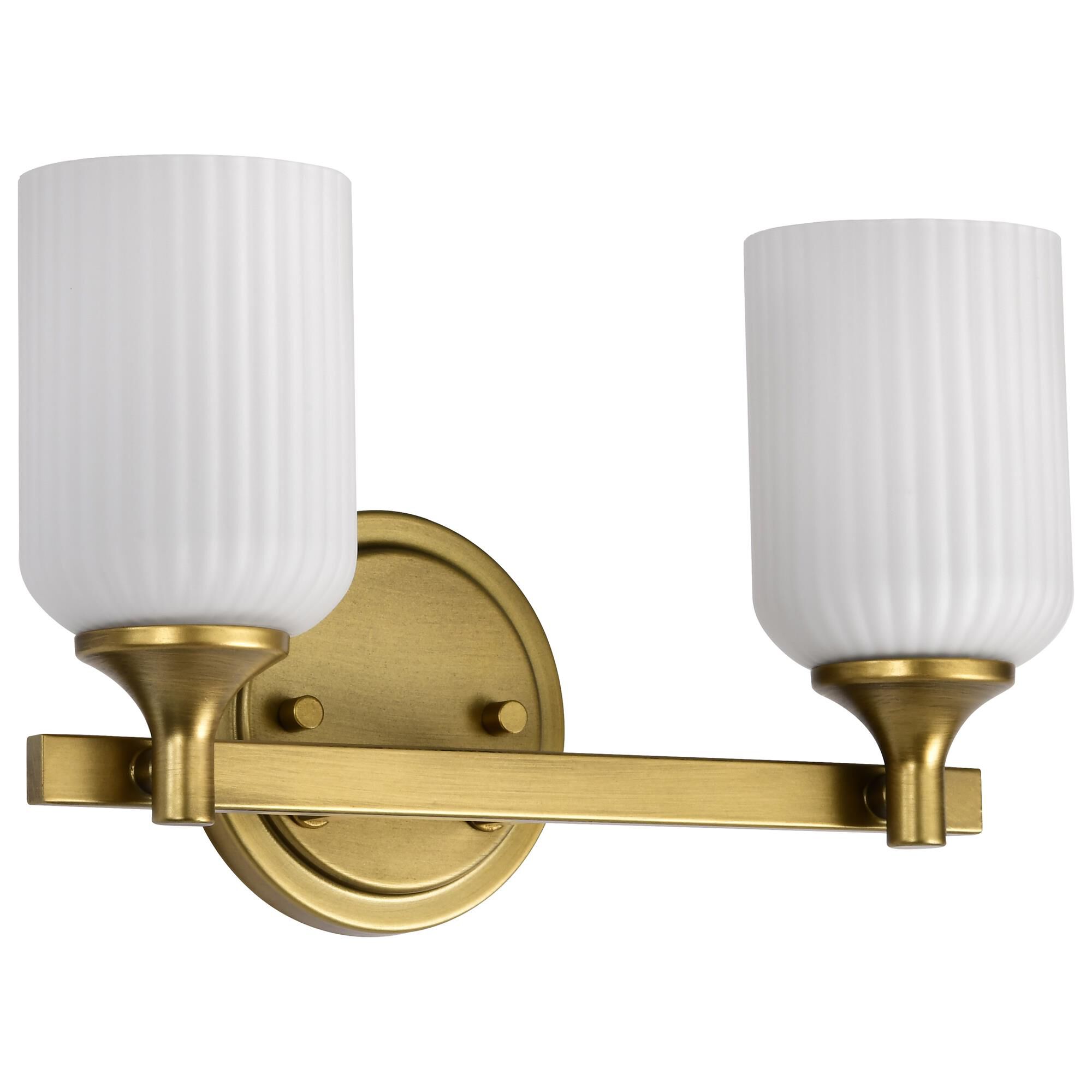 Shown in Natural Brass finish and Frosted Ribbed glass