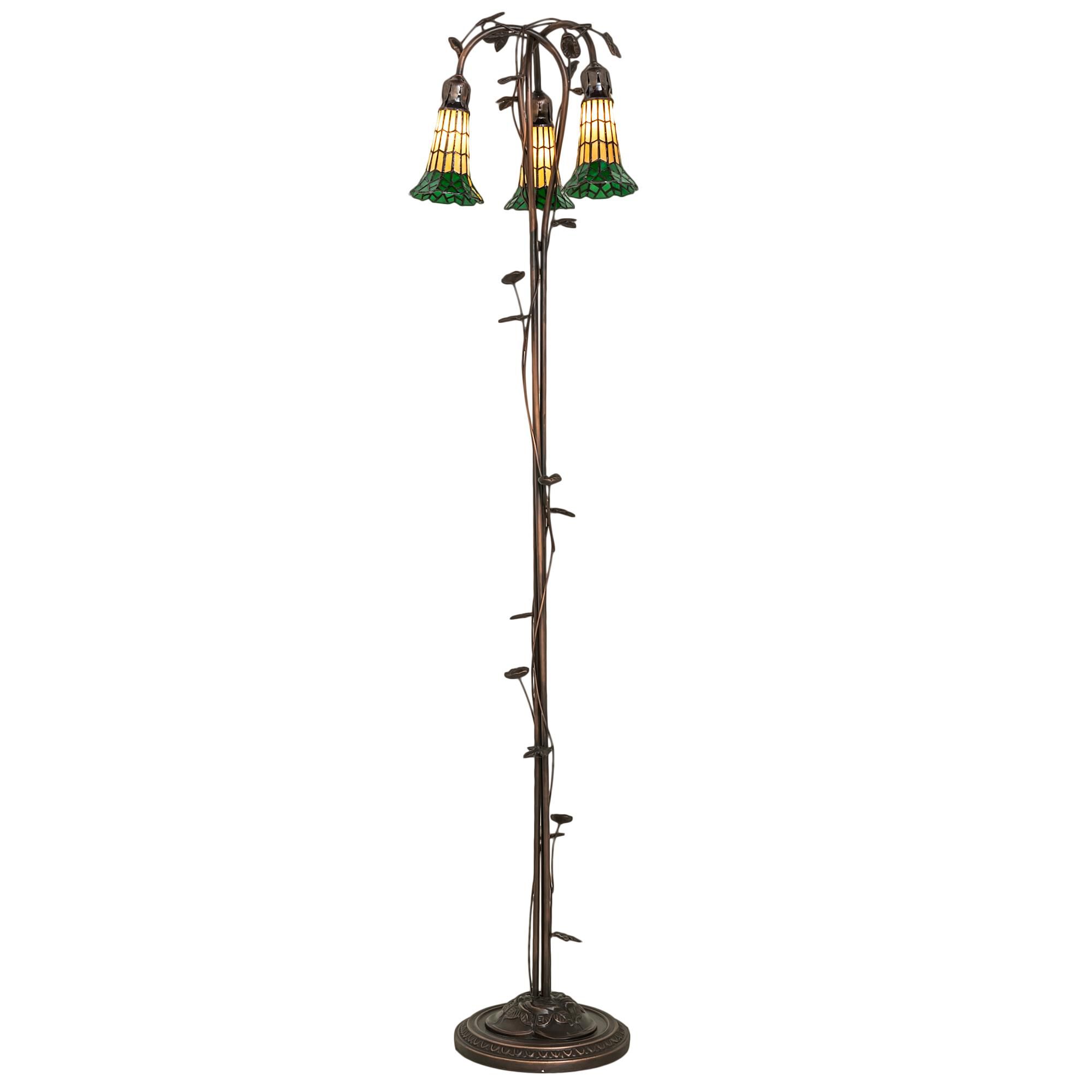 Shown in Mahogany Bronze finish and Amber /Acrylic;Green glass